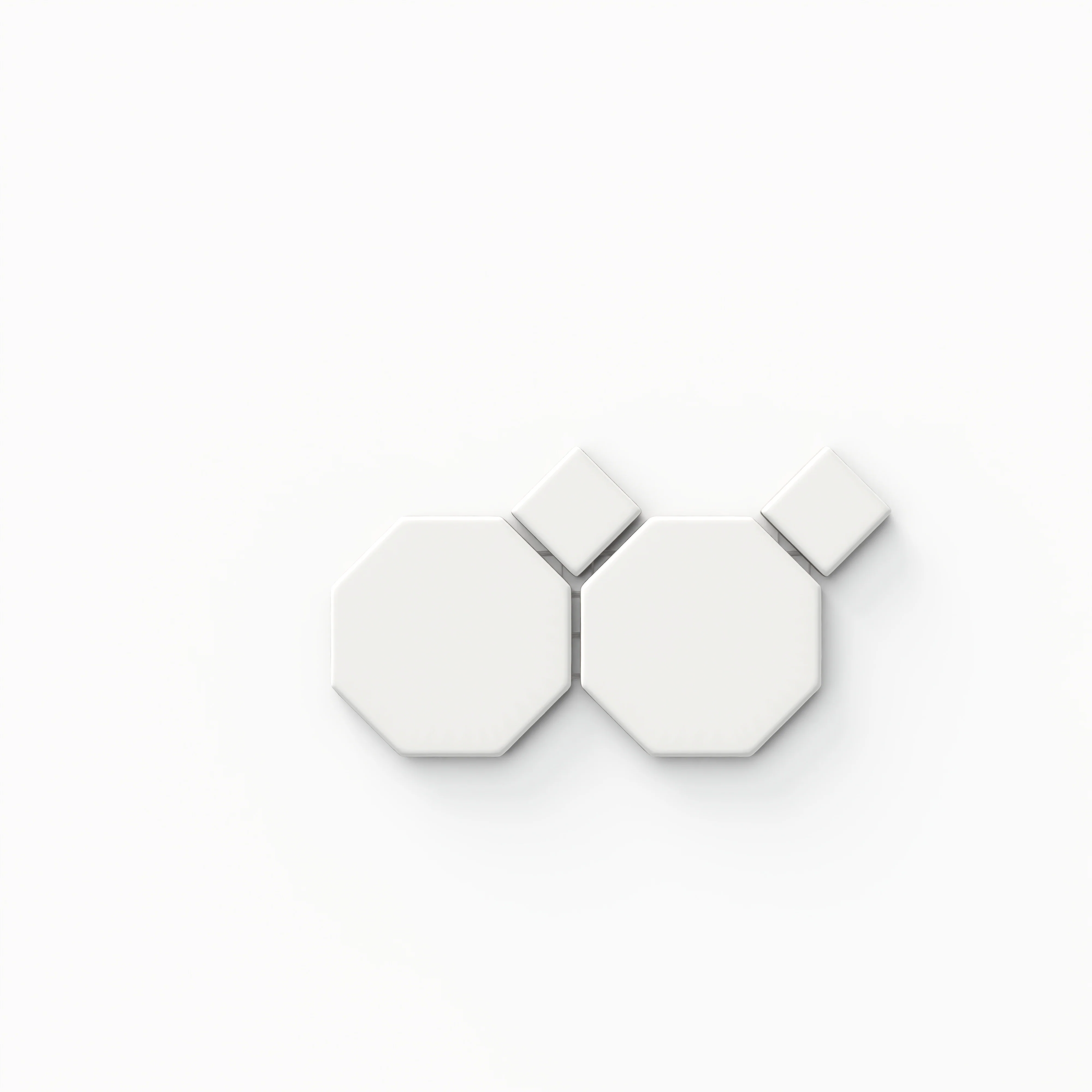Quinn 12x12 Matte Porcelain Octagon Mosaic Tile in White Sample