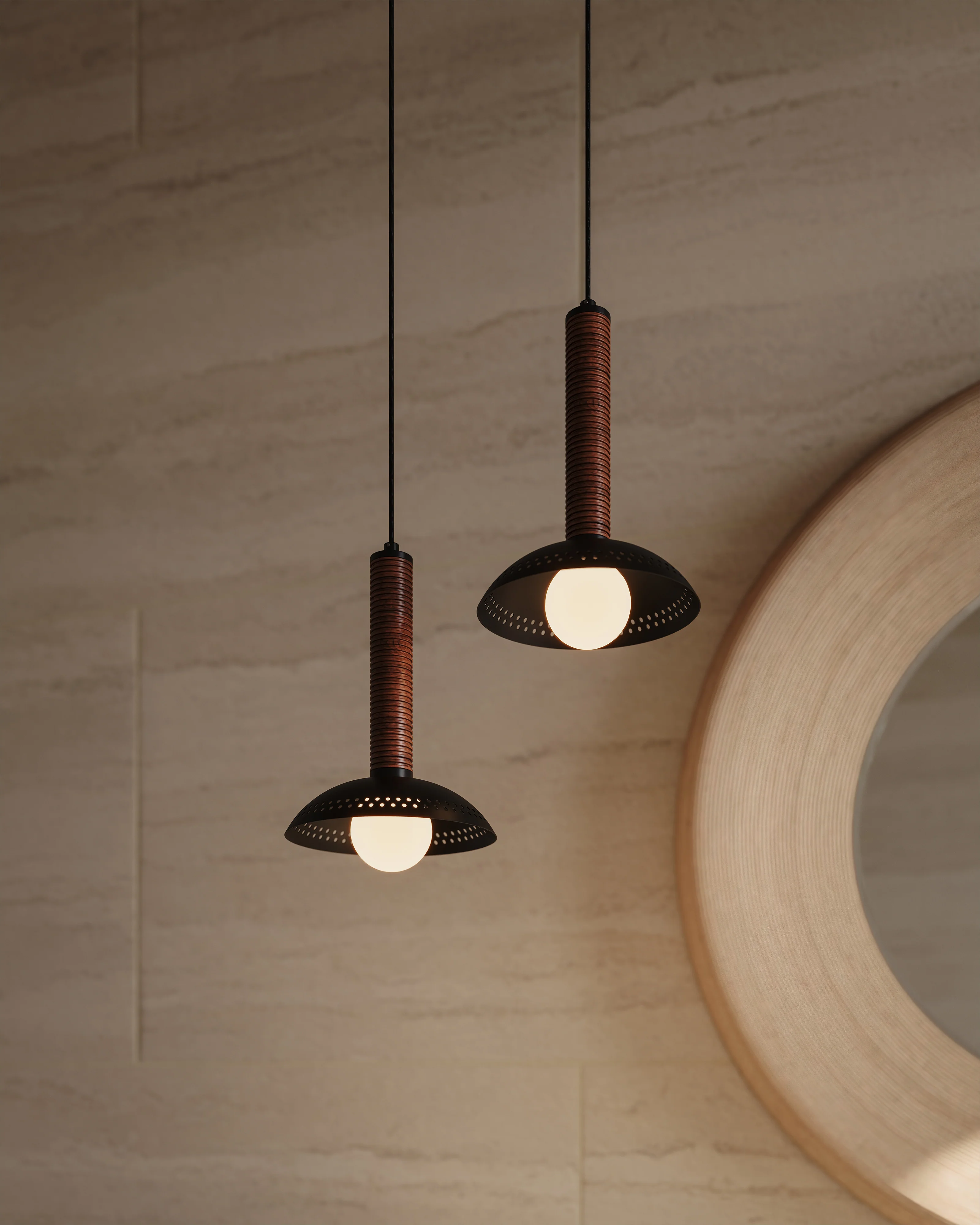 Raina 9" LED Pendant in Matte Black/Opal Glass - Image 2