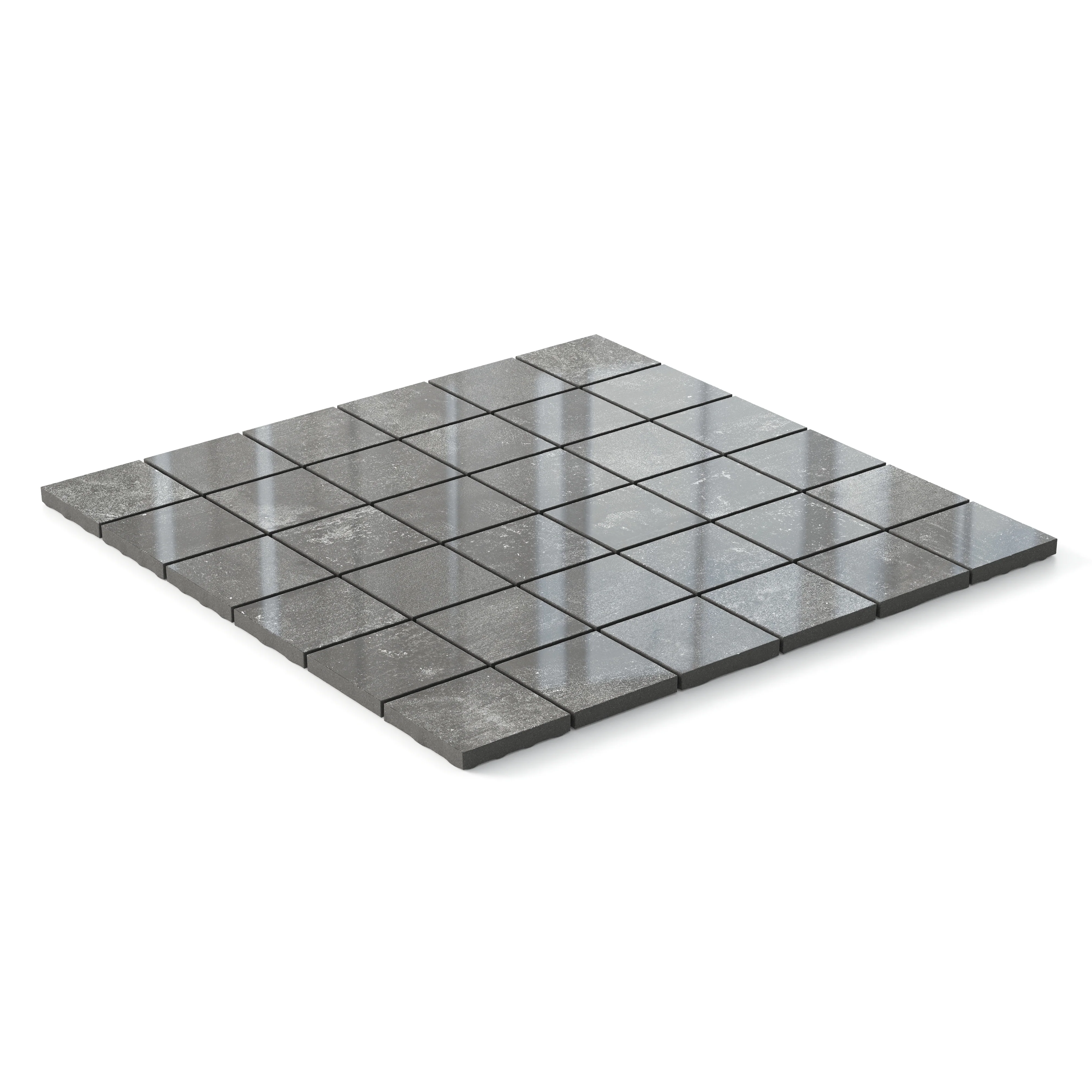 Ramsey 2x2 Polished Porcelain Mosaic Tile in Coal - Image 2