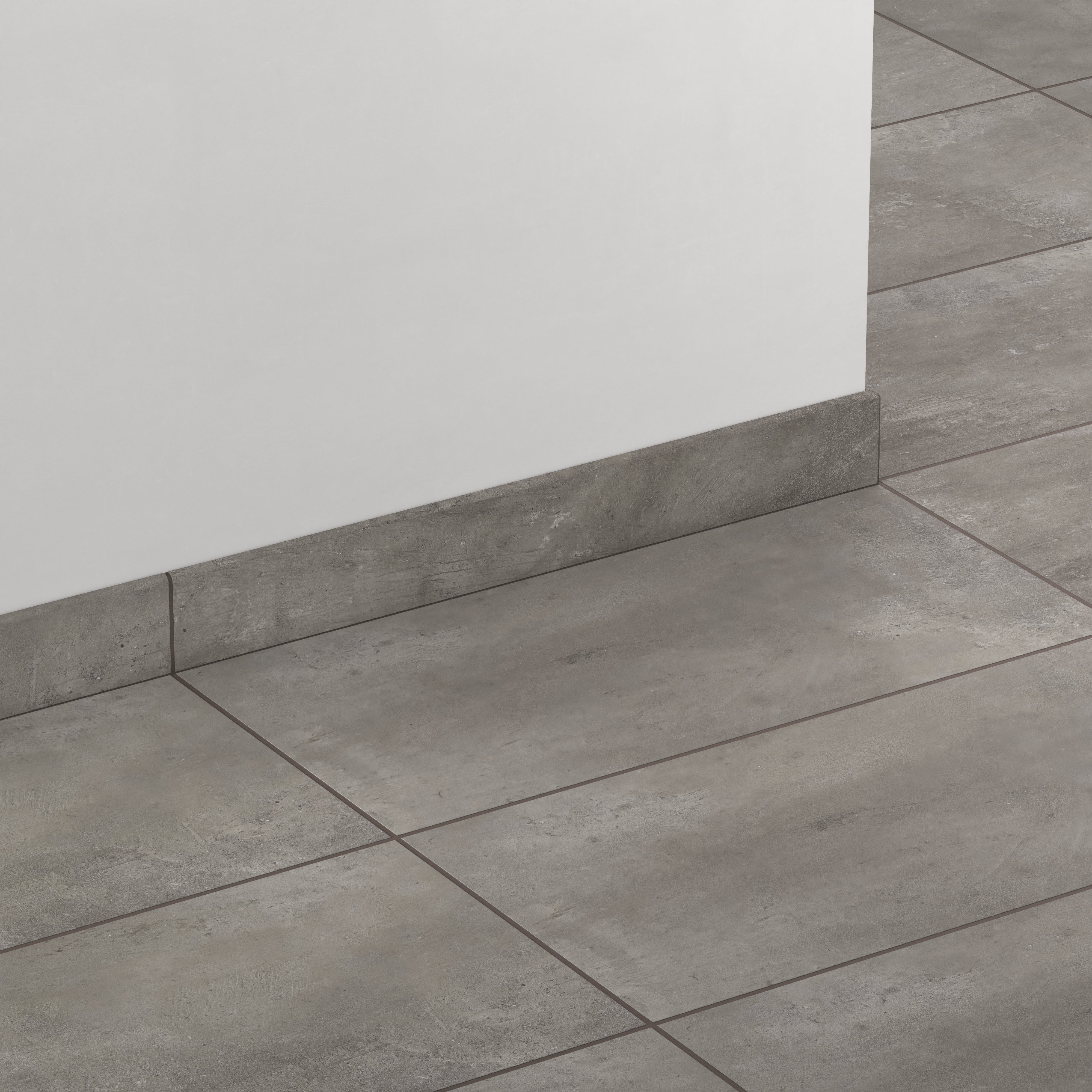 Ramsey 3x24 Matte Porcelain Bullnose Tile in Smoke - Image 3