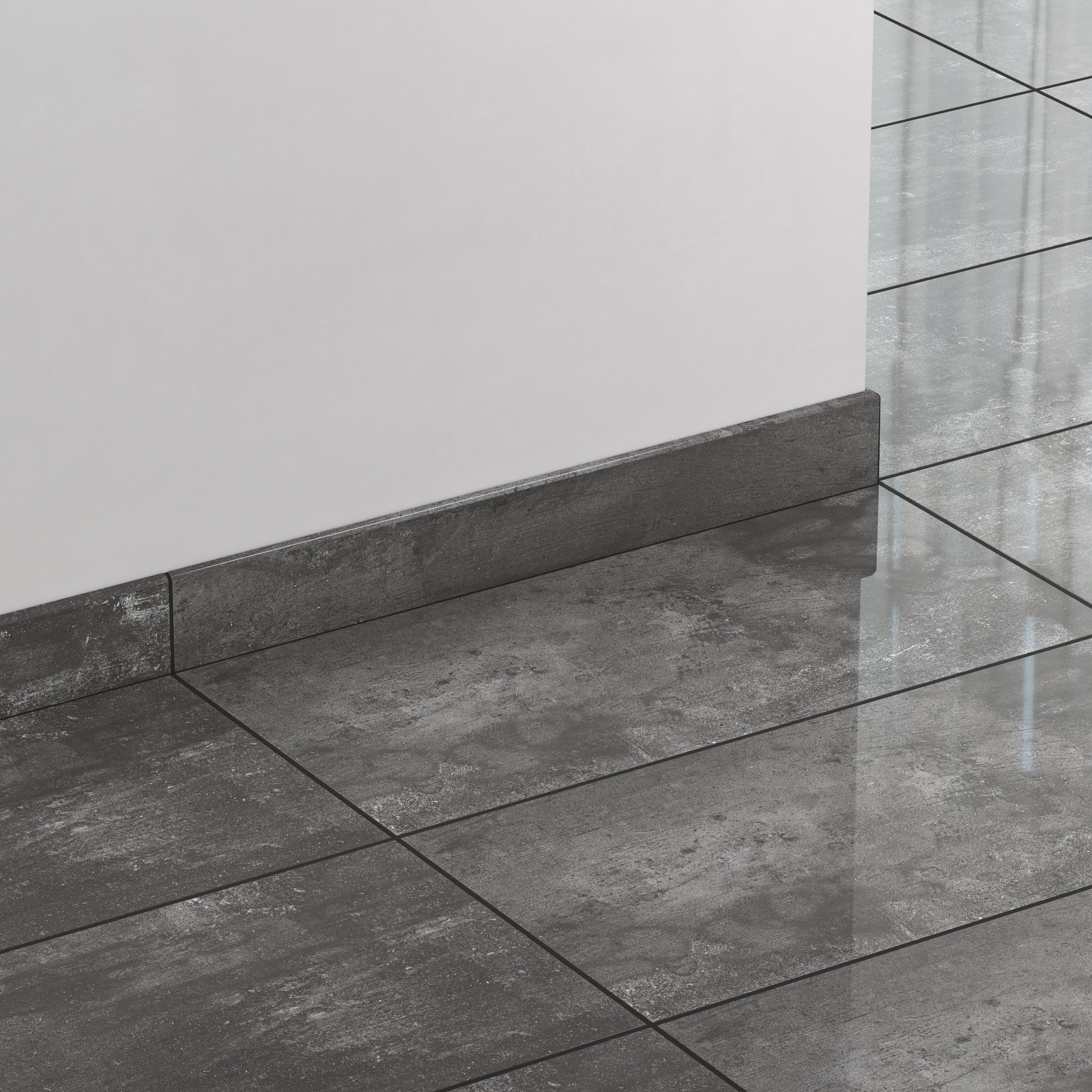 Ramsey 3x24 Polished Porcelain Bullnose Tile in Coal - Image 3