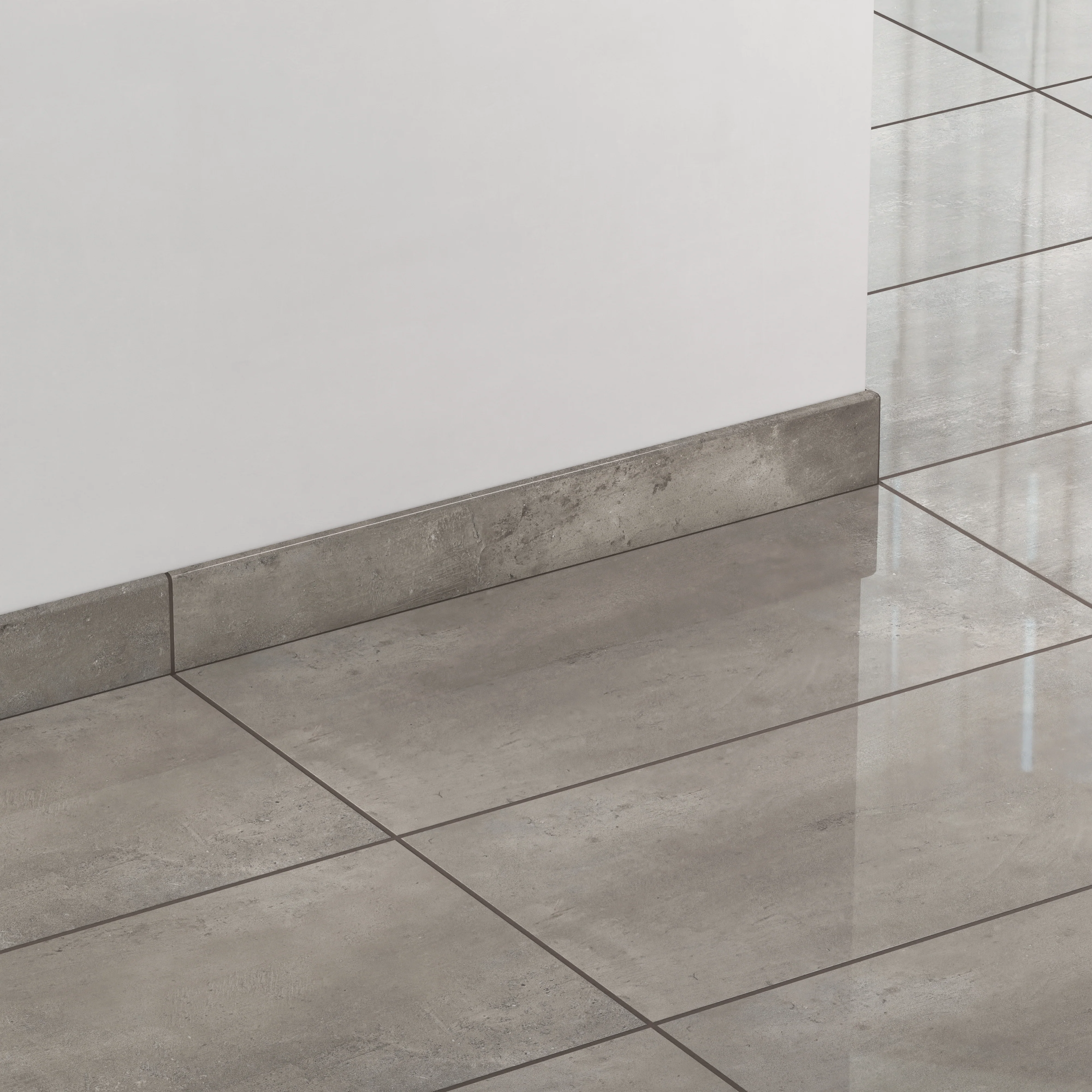 Ramsey 3x24 Polished Porcelain Bullnose Tile in Smoke - Image 3