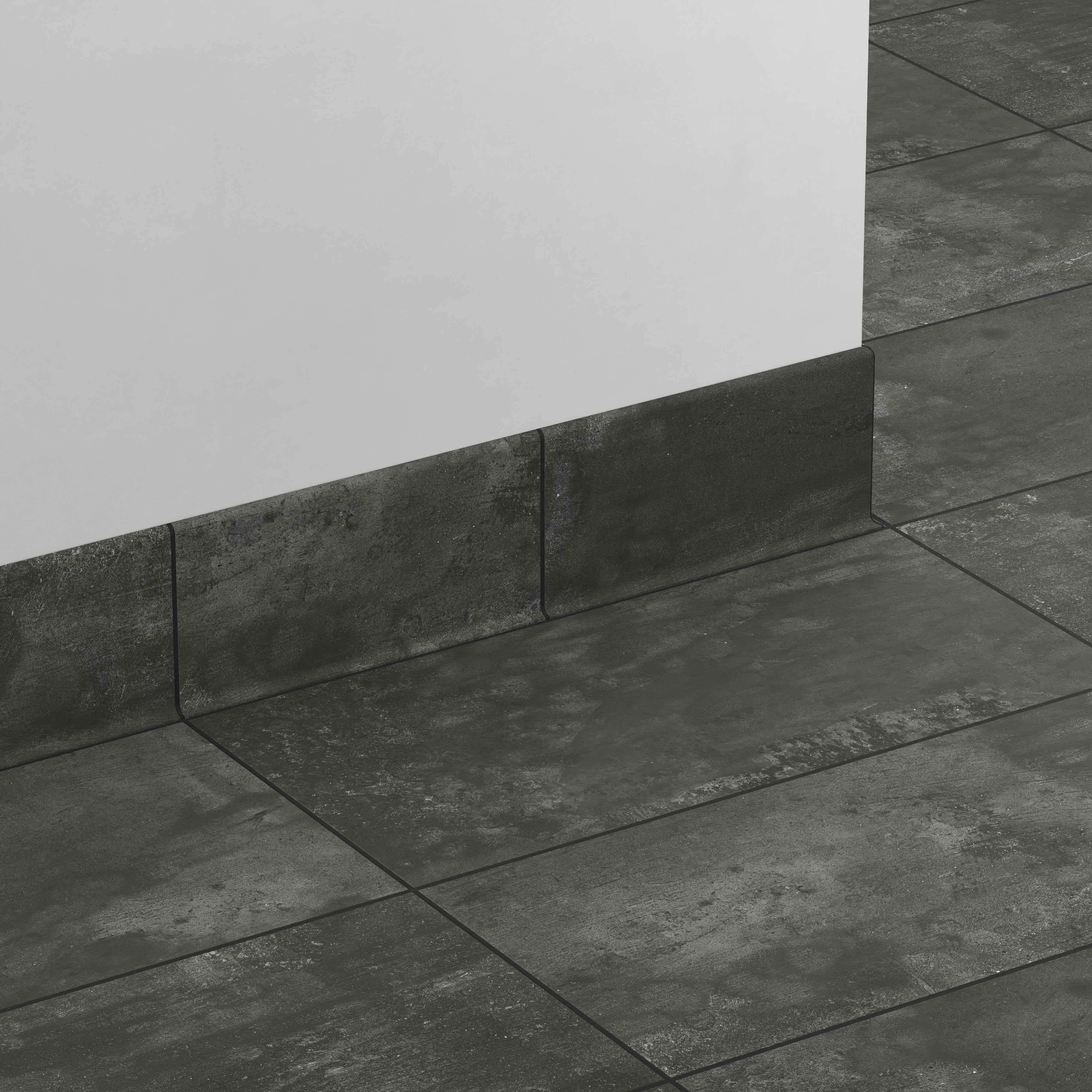 Ramsey 6x12 Matte Porcelain Cove Base Tile in Coal - Image 3
