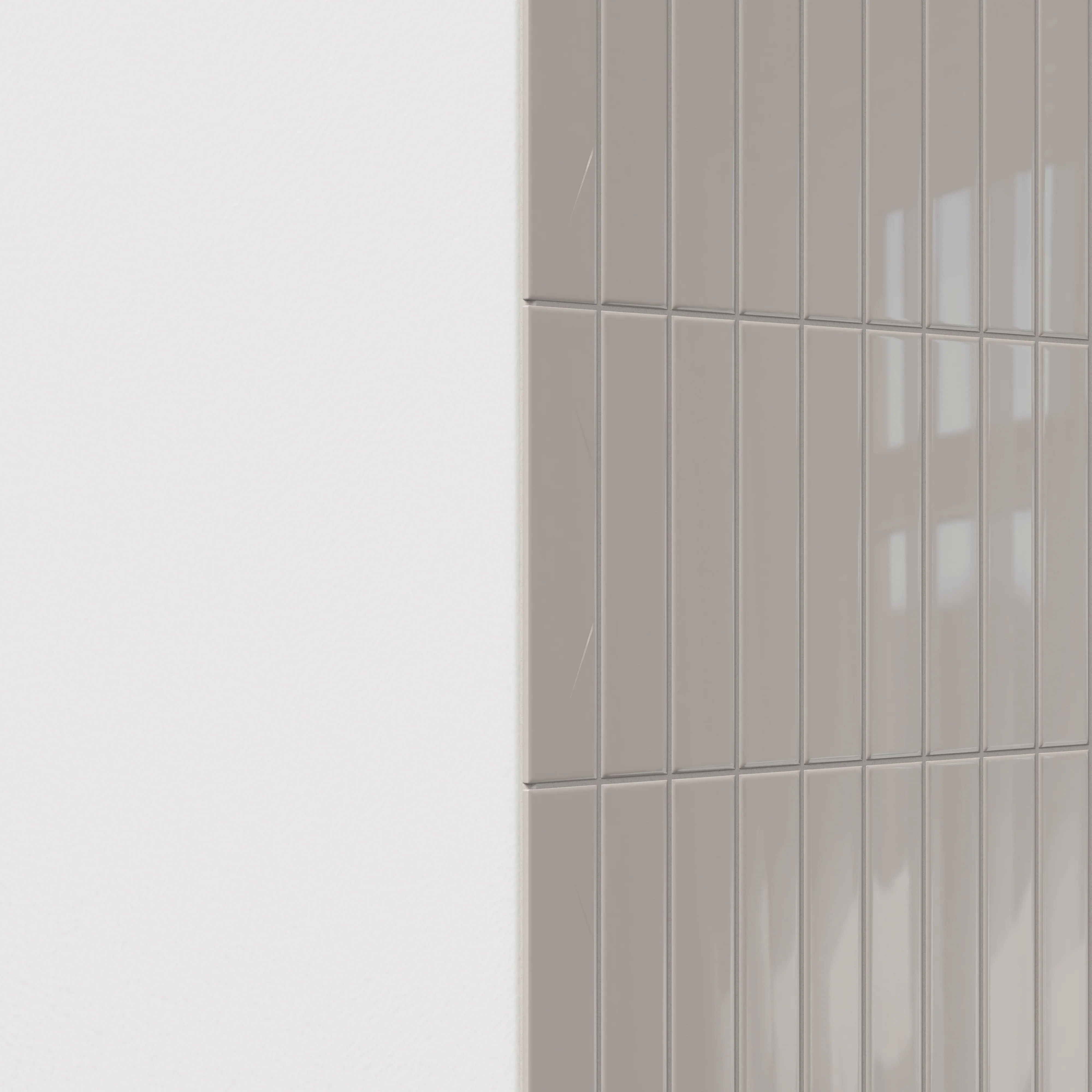 Reagan 2x10 Glossy Ceramic Bullnose Tile in Acero - Image 3