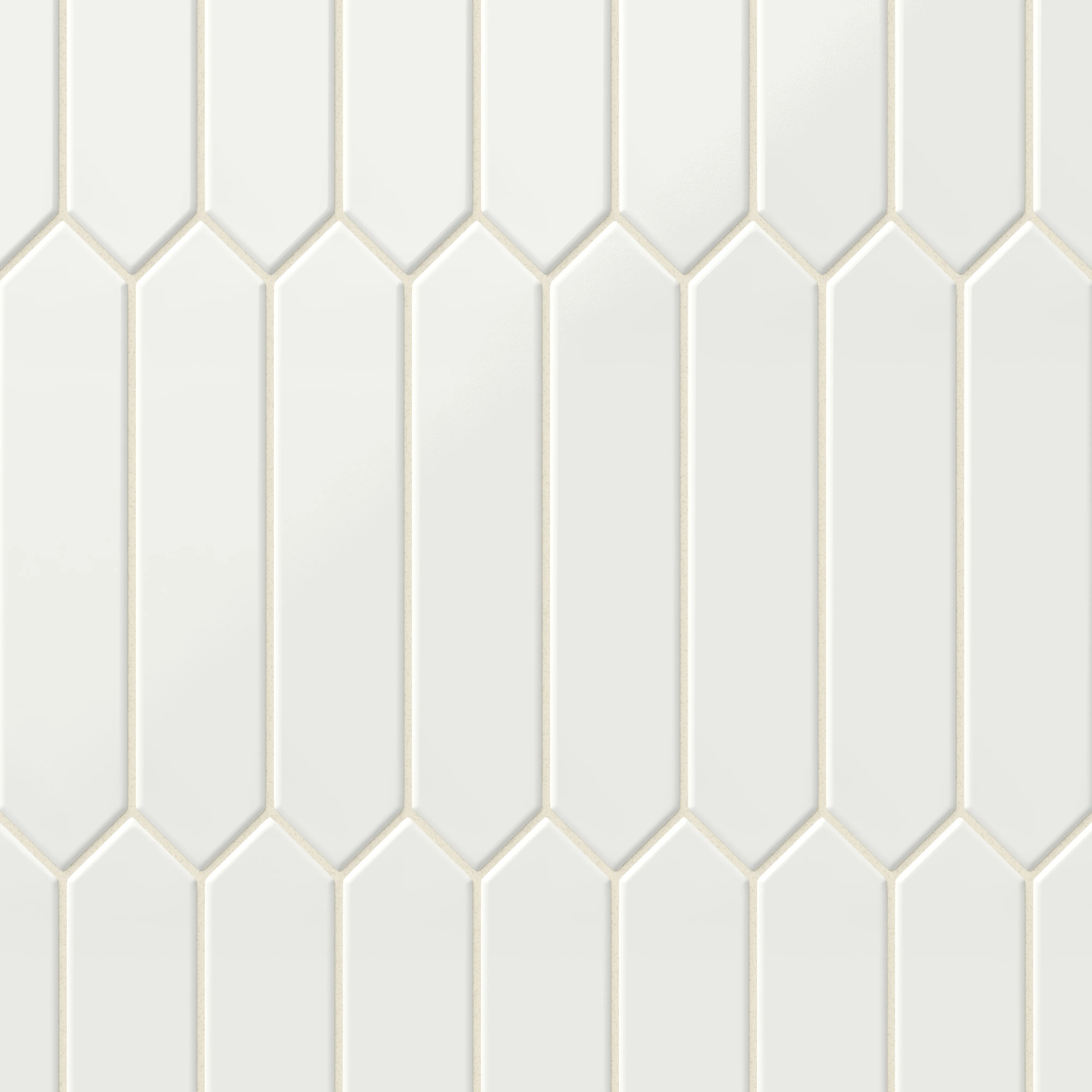 Reagan 2x10 Glossy Ceramic Picket Tile in Blanco