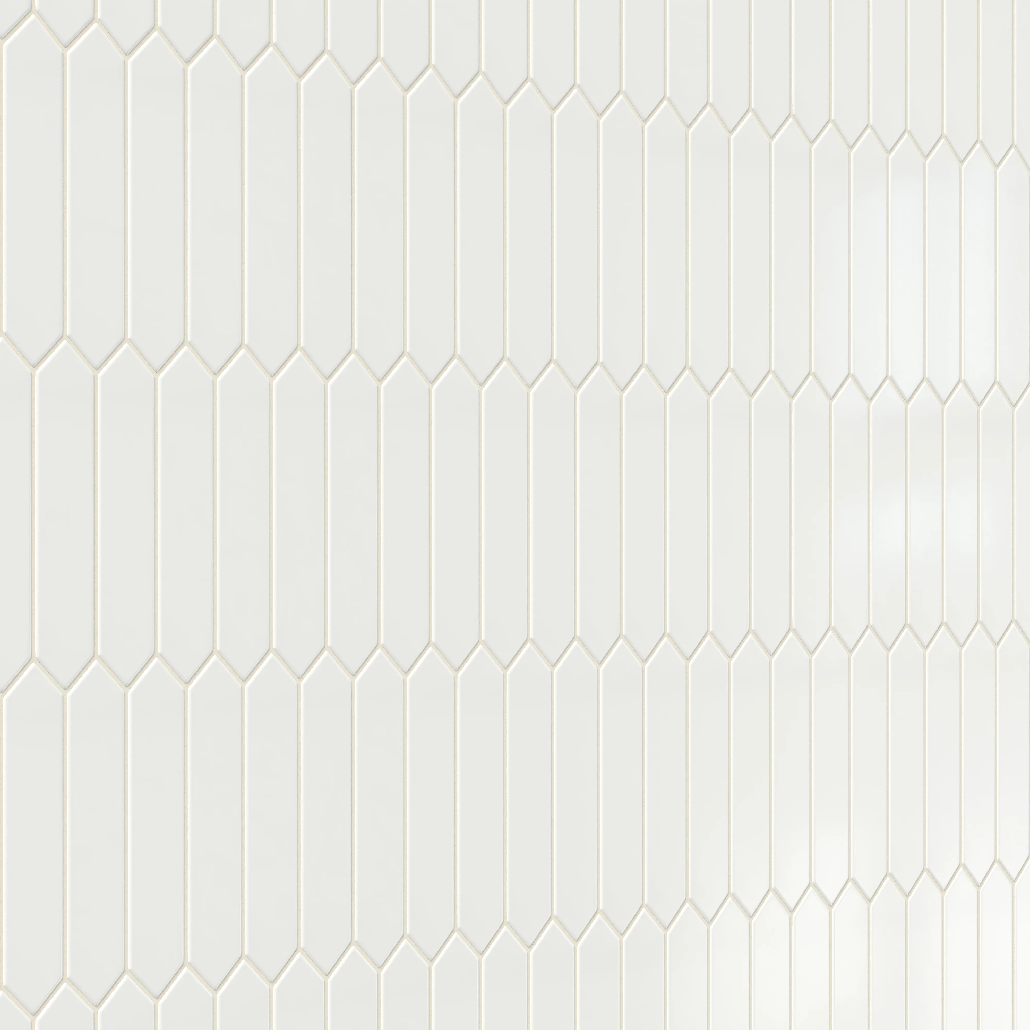 Reagan 2x10 Glossy Ceramic Picket Tile in Blanco - Image 4