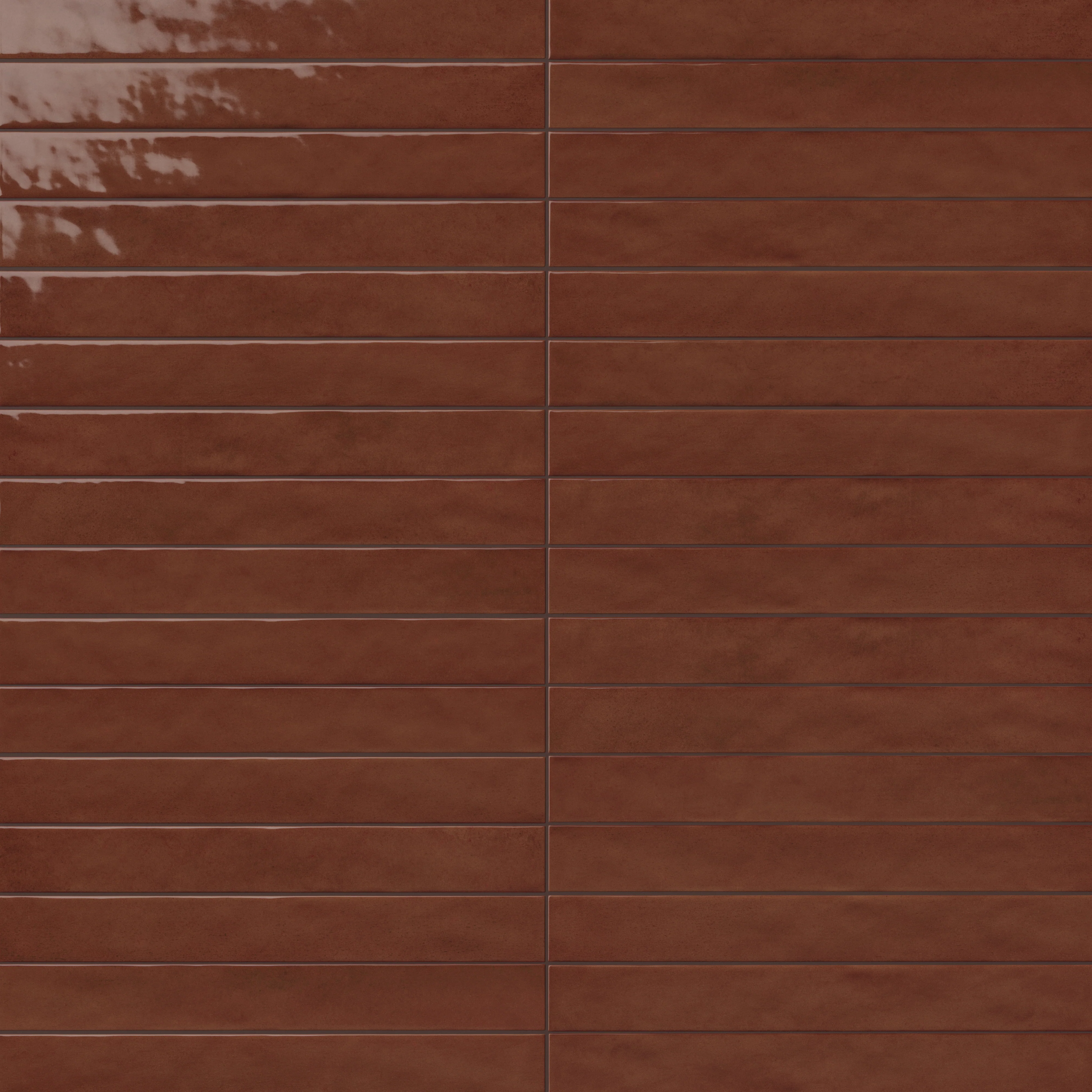 Remi 2x17 Glossy Ceramic Tile in Rust