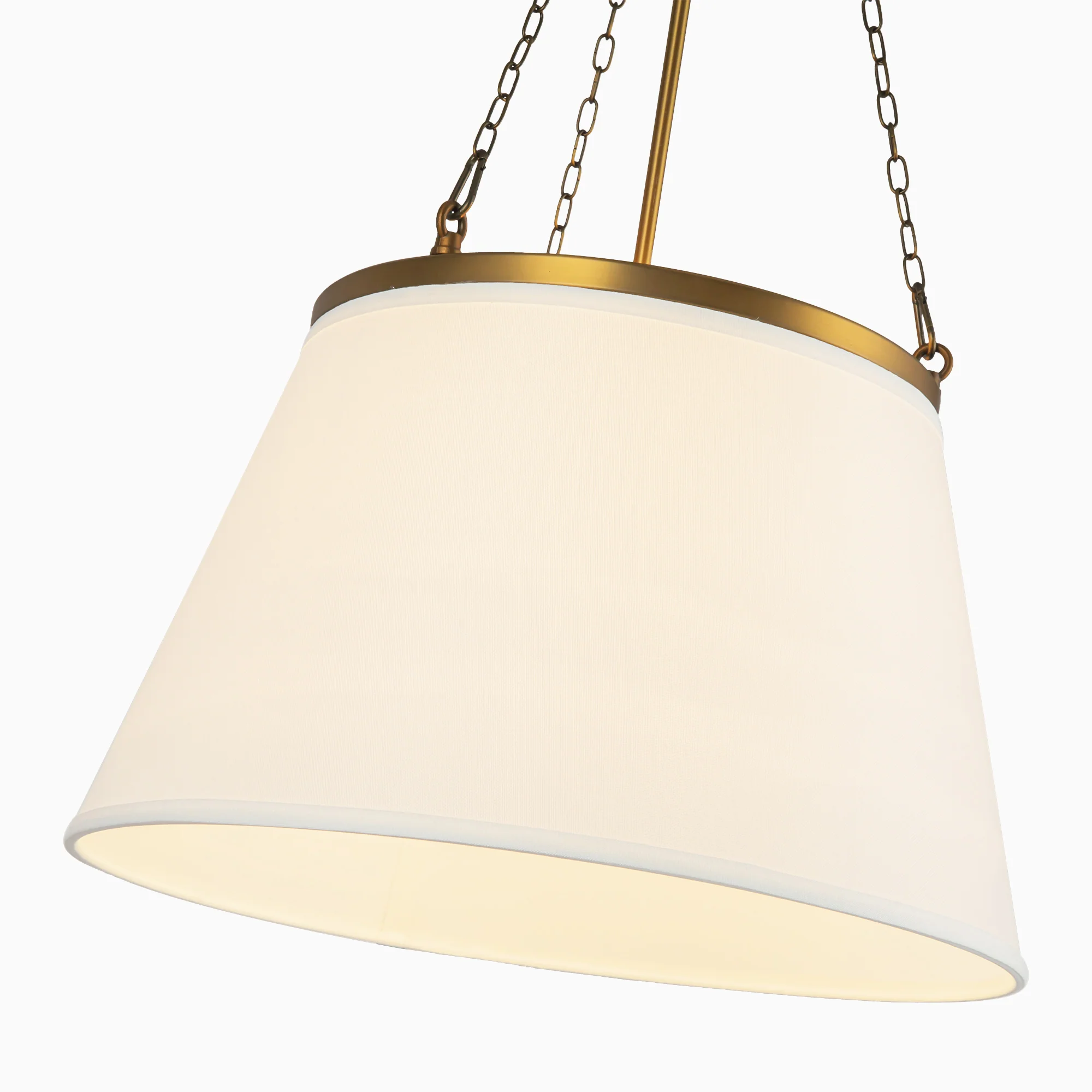 Reynold 18" 1 Light Pendant in Aged Gold/White Linen - Image 5