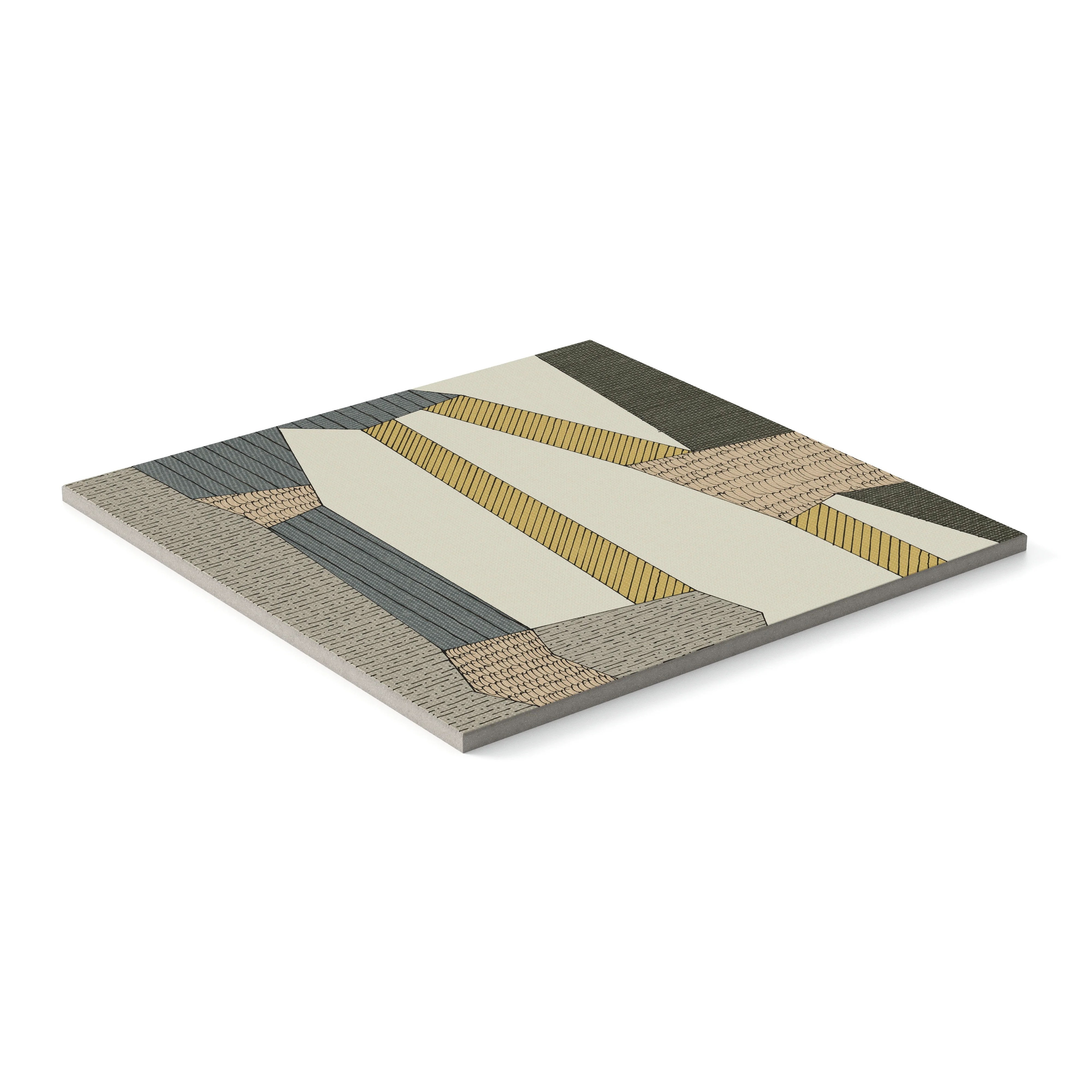 Riley 12x12 Matte Porcelain Tile in Textile Deco - Image 3