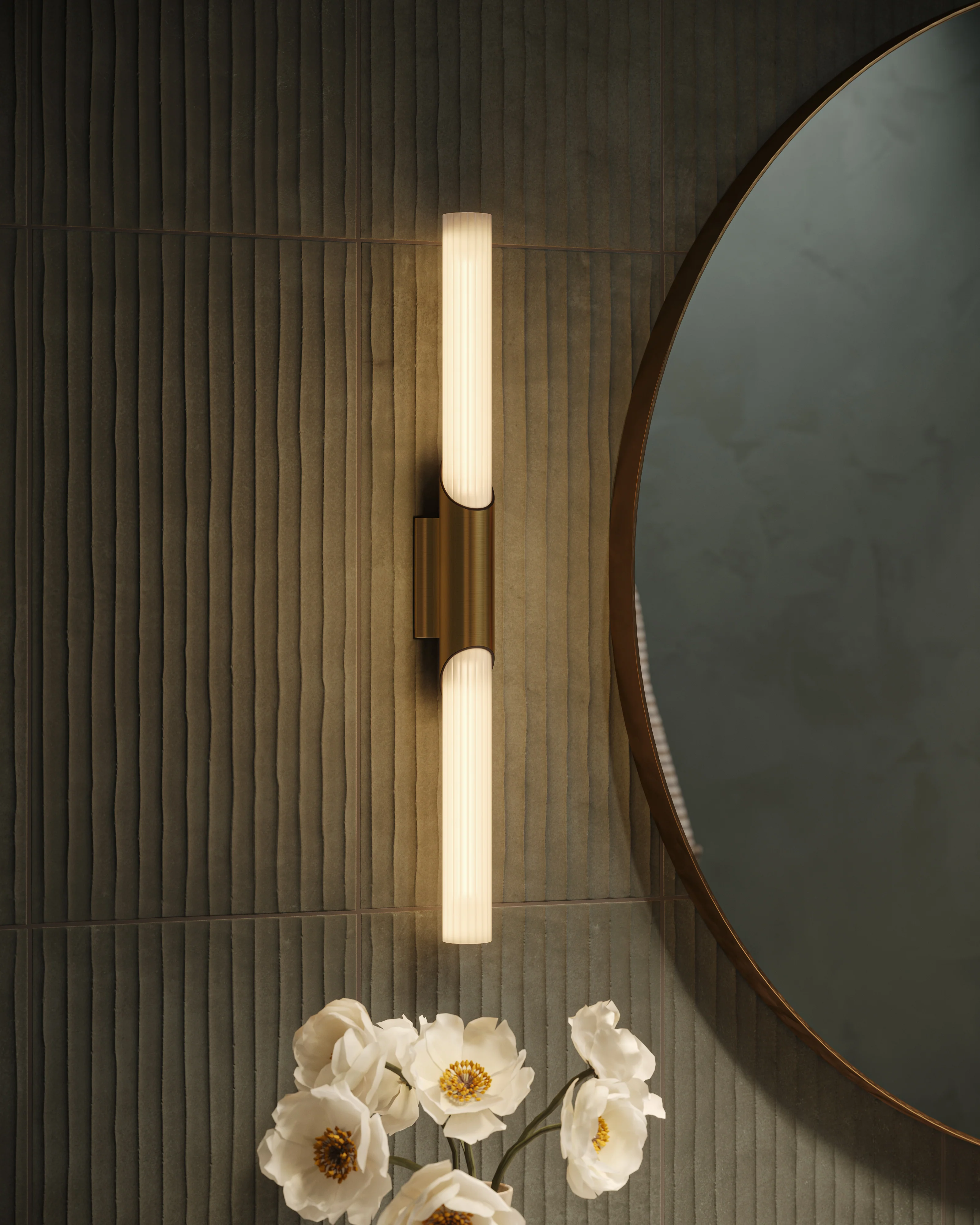 Roderick 26" Wall Sconce in Aged Brass - Image 2