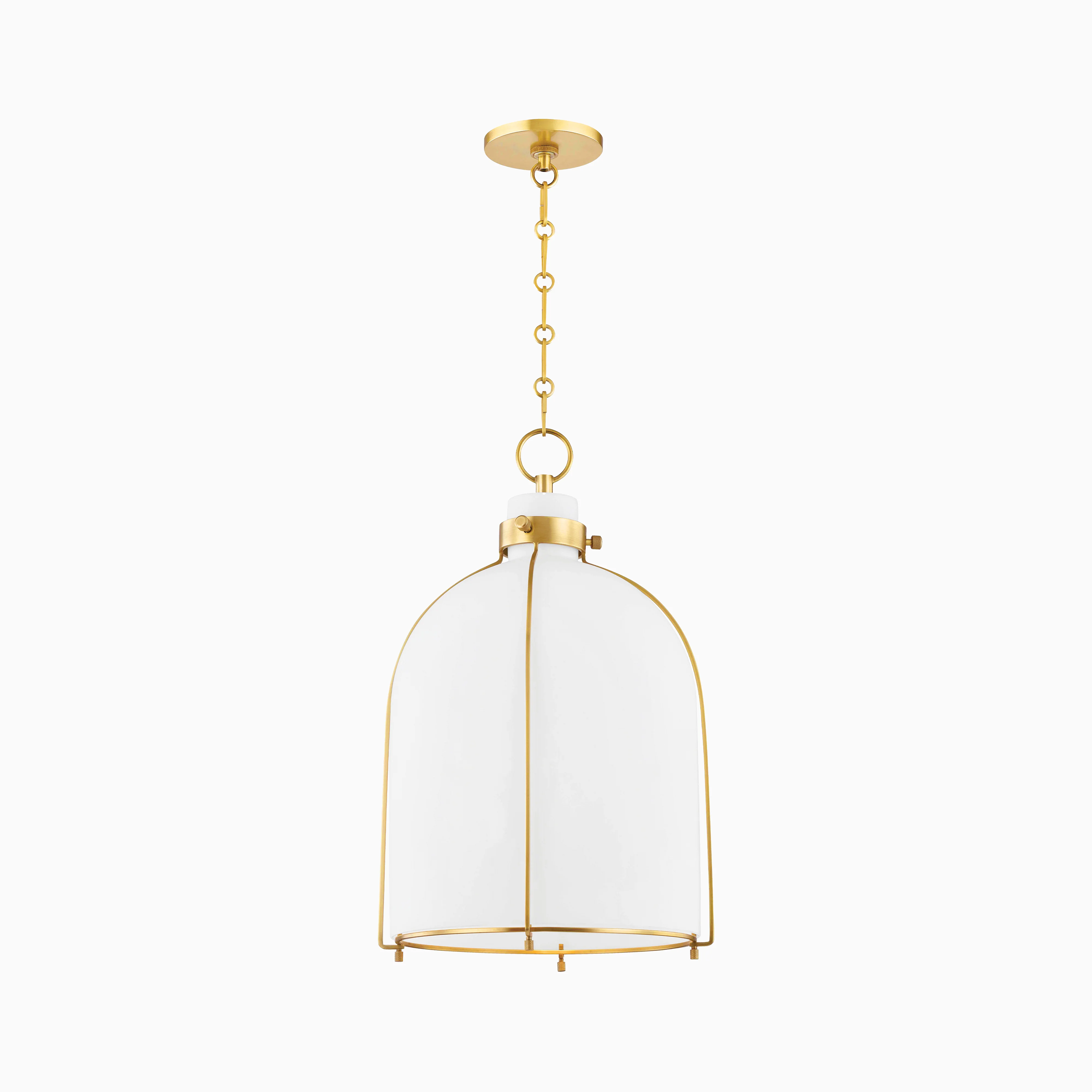 Rosa Rounded Pendant in Aged Brass - Image 6
