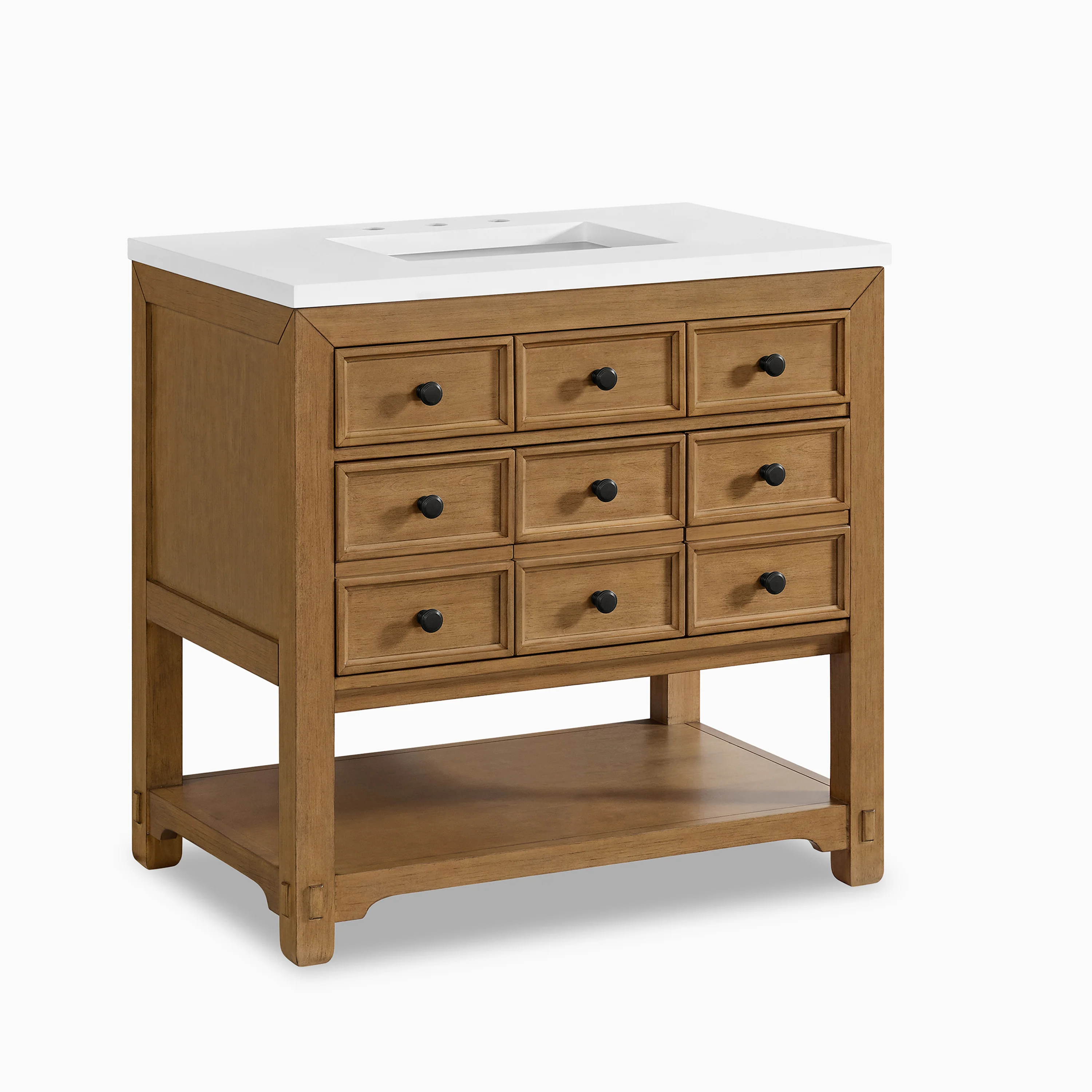 Rosalie 36" Single Vanity in Amber Birch with 3 cm White Zeus Quartz Top - Image 3