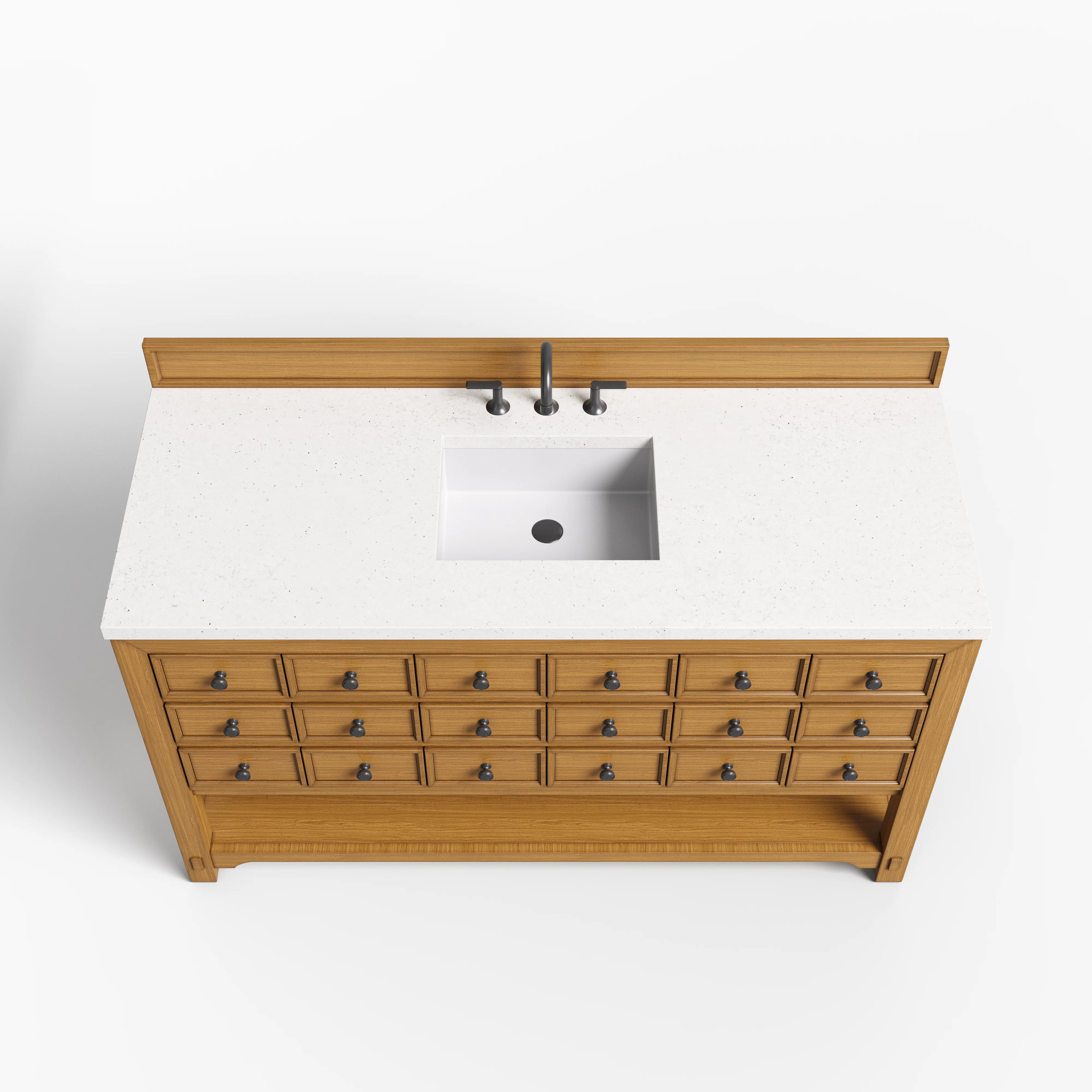 Rosalie 60" Single Vanity in Amber Birch with 3 cm Lime Delight Quartz Top - Image 3