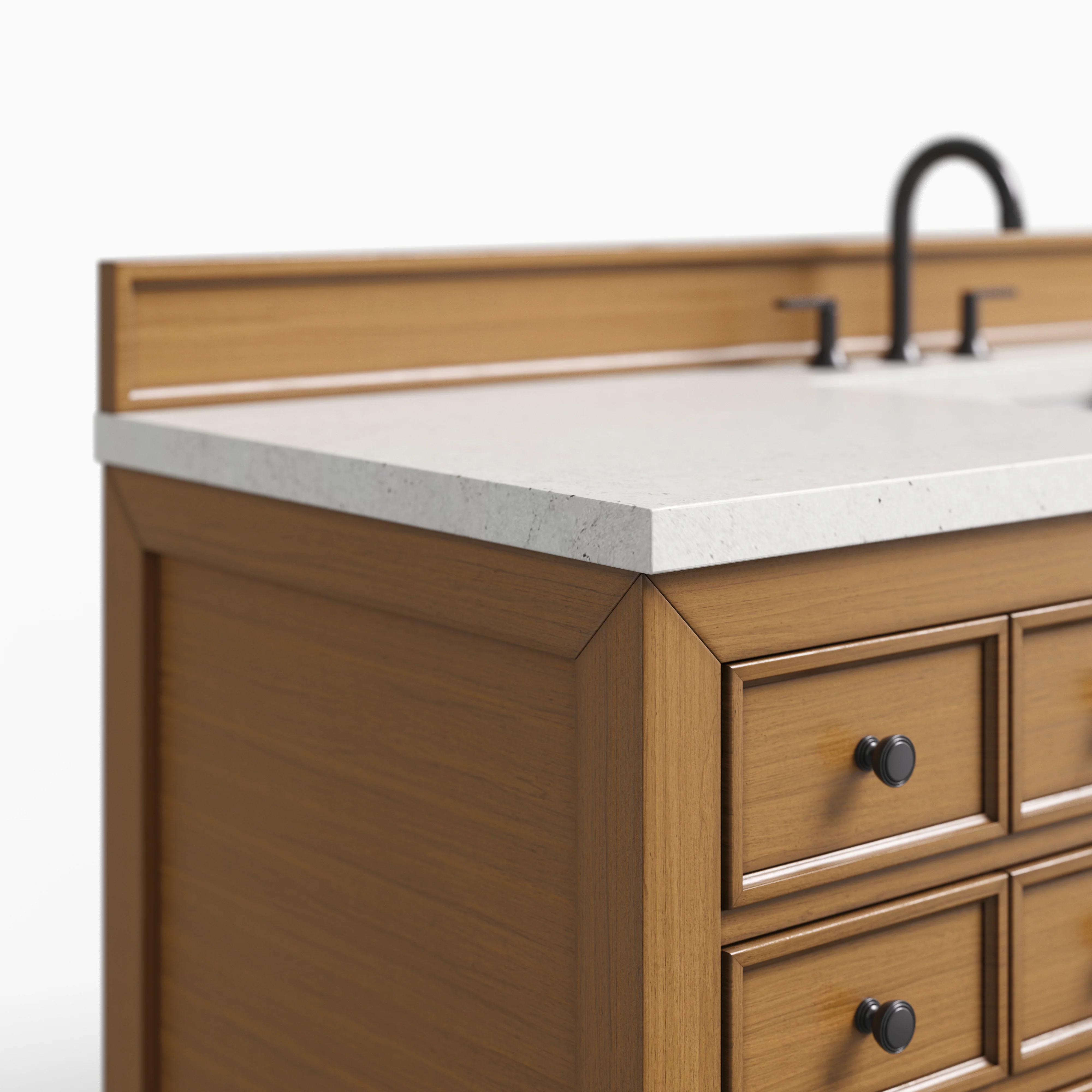 Rosalie 60" Single Vanity in Amber Birch with 3 cm Lime Delight Quartz Top - Image 4