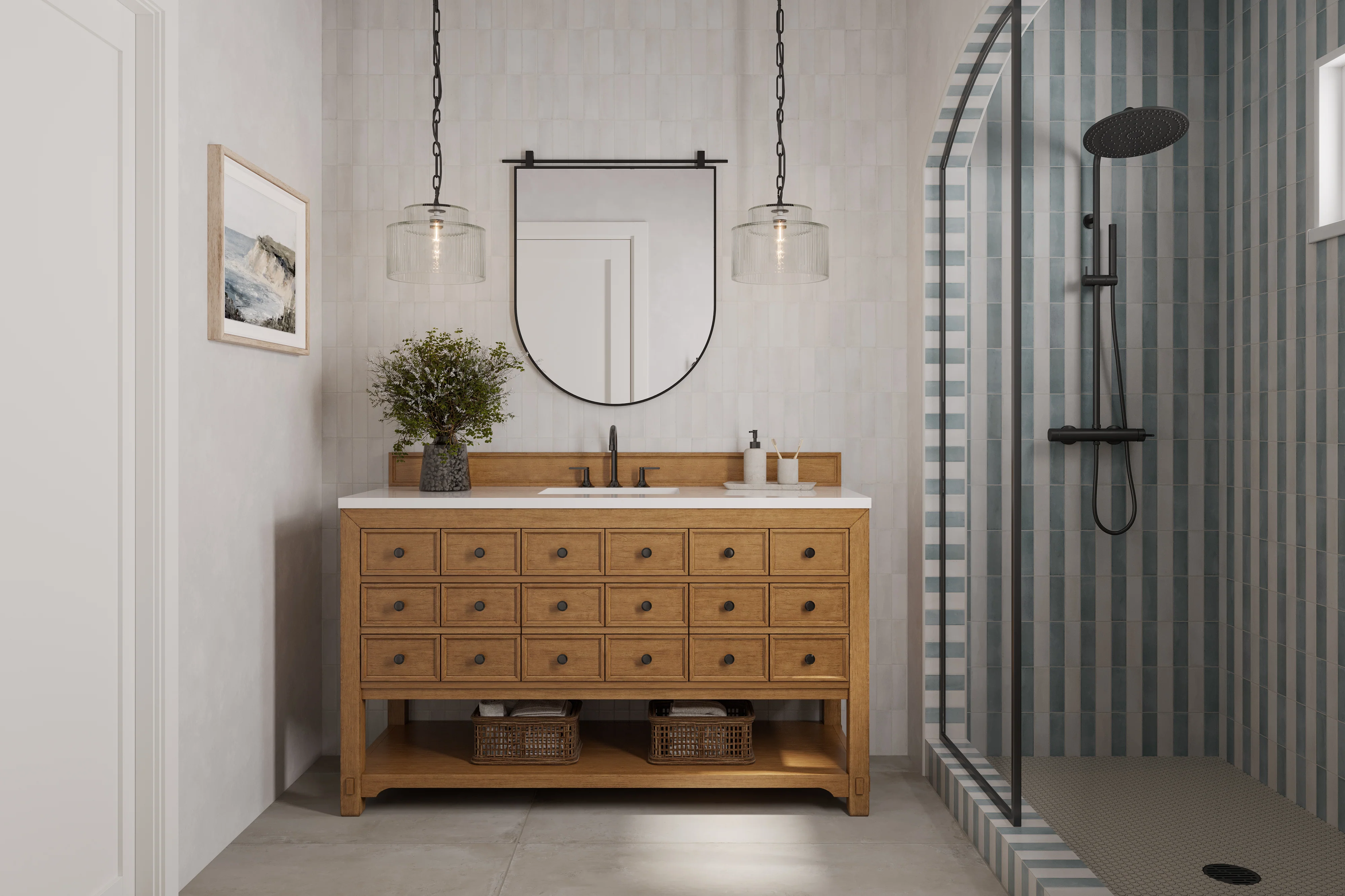 Rosalie 60" Single Vanity in Amber Birch with 3 cm White Zeus Quartz Top - Image 10