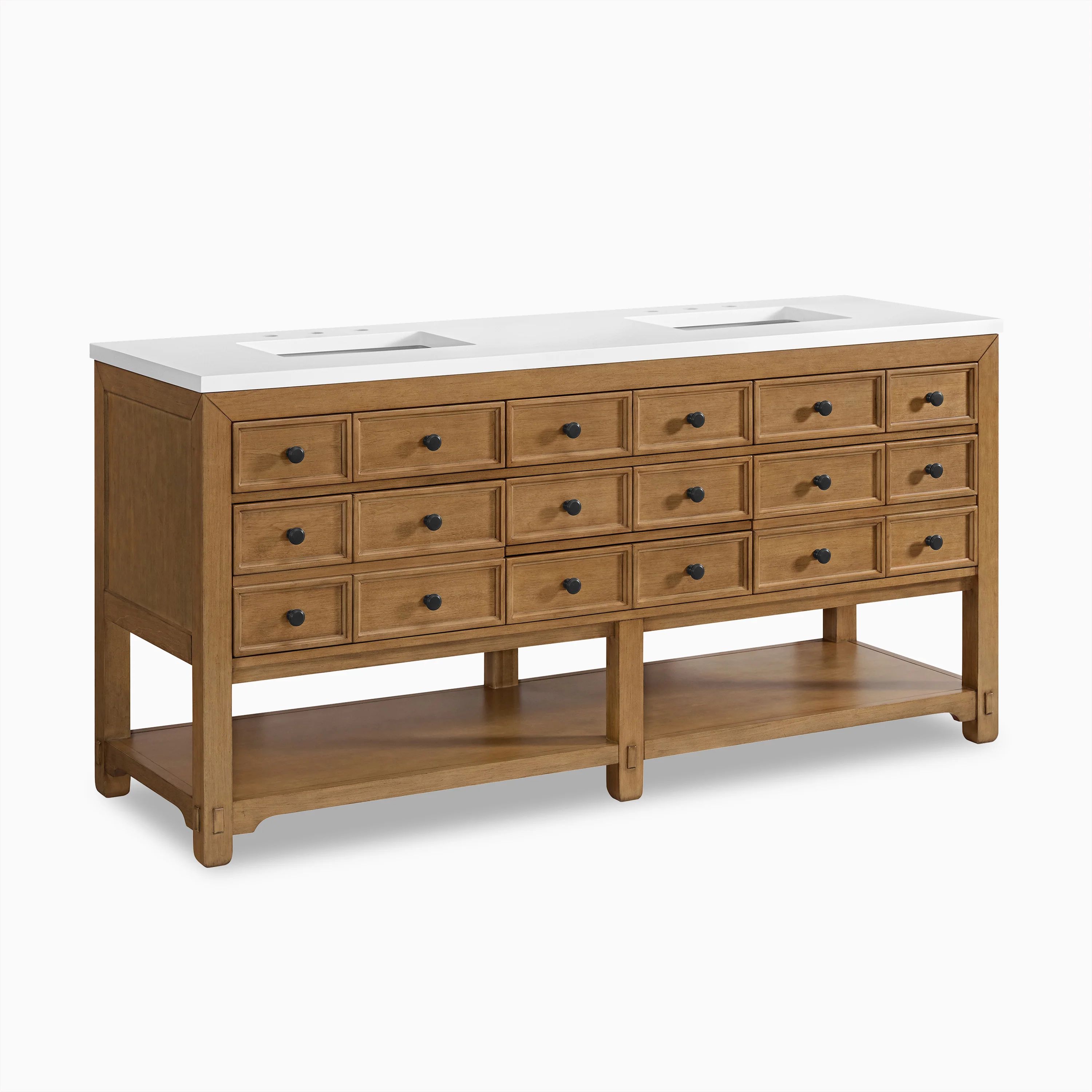 Rosalie 72" Double Vanity in Amber Birch with 3 cm White Zeus Quartz Top - Image 3