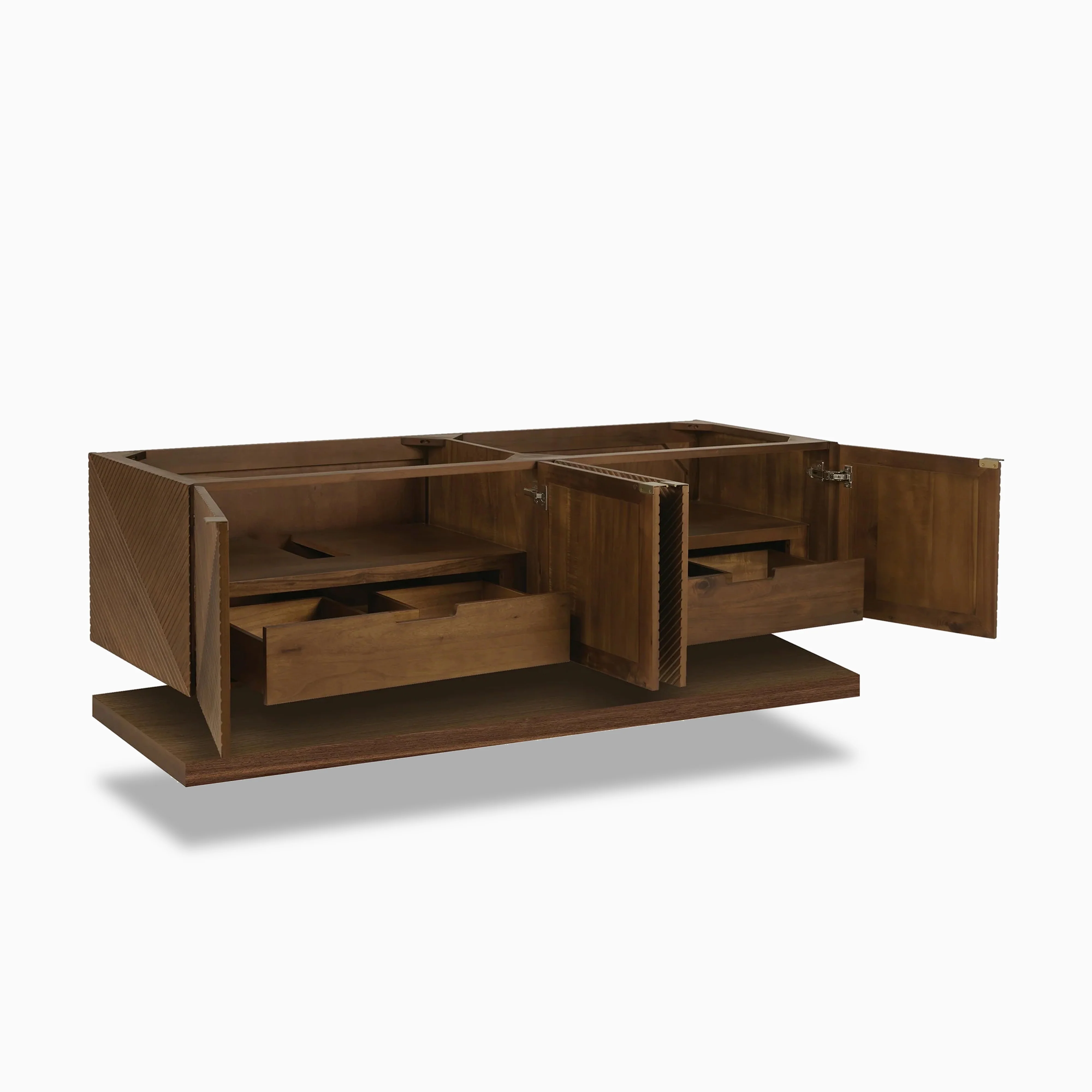 Royce 72" Double Vanity in Chestnut with 3 cm White Zeus Quartz Top - Image 4