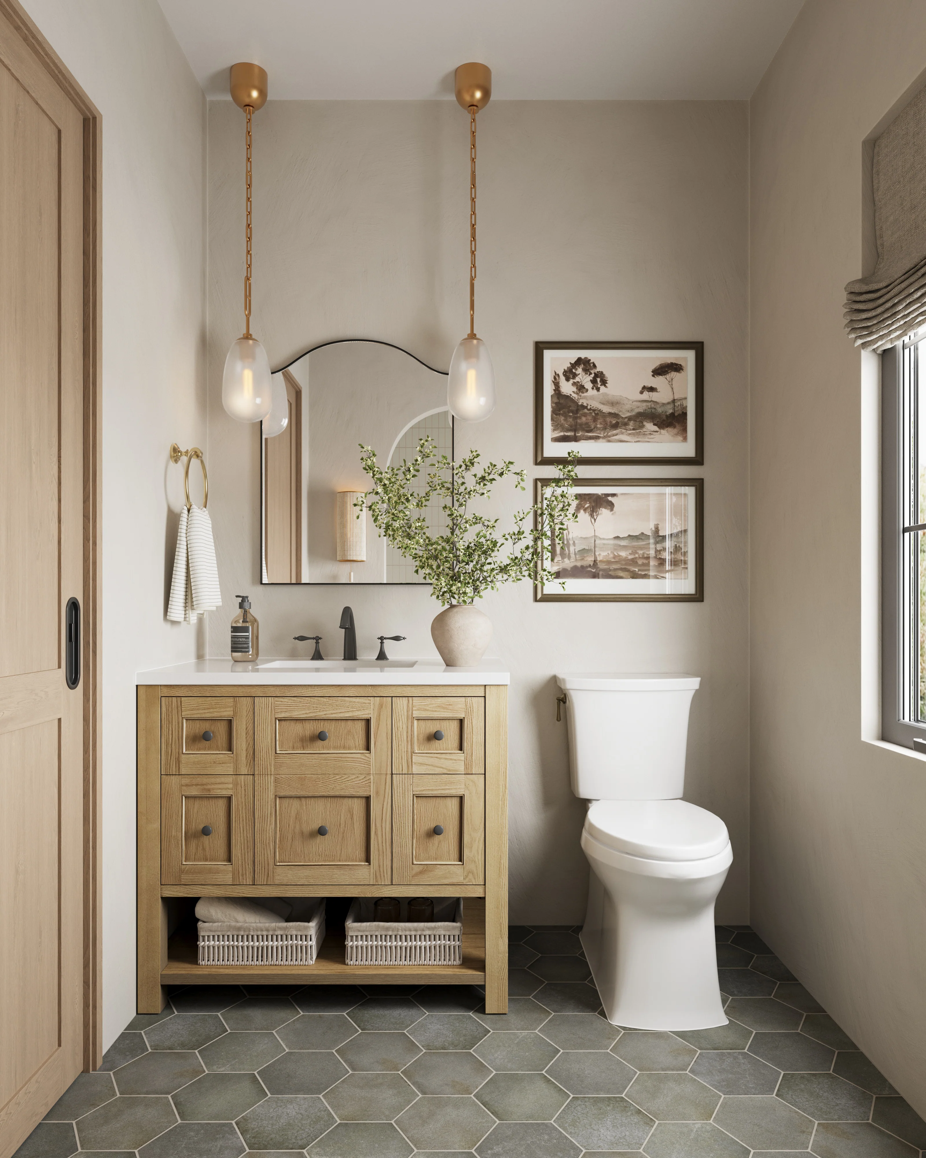 Bridgette 36" Single Vanity in Light Natural Oak with 3 cm White Zeus Quartz Top - Image 2