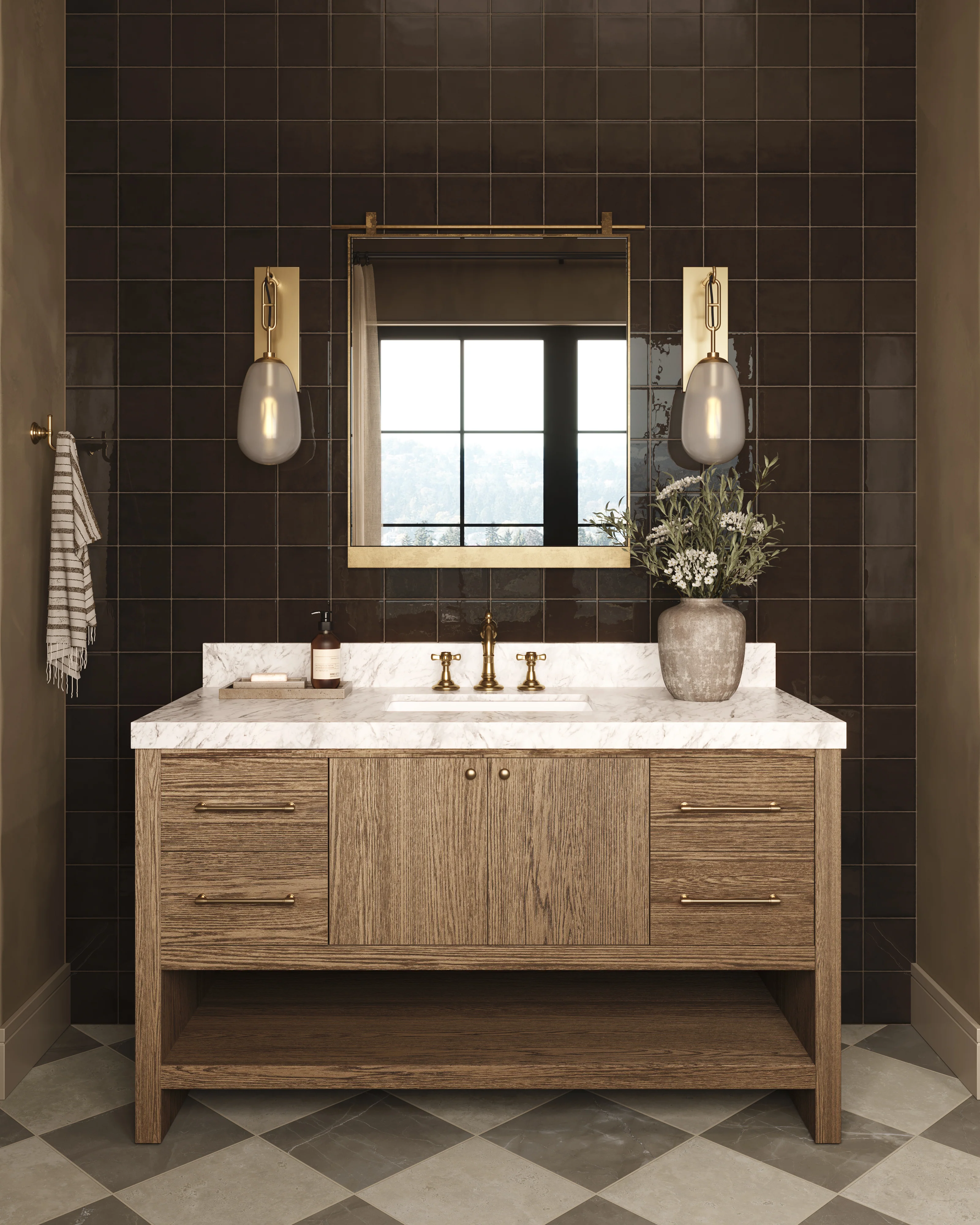 Runa Wall Sconce In Aged Brass - Image 3