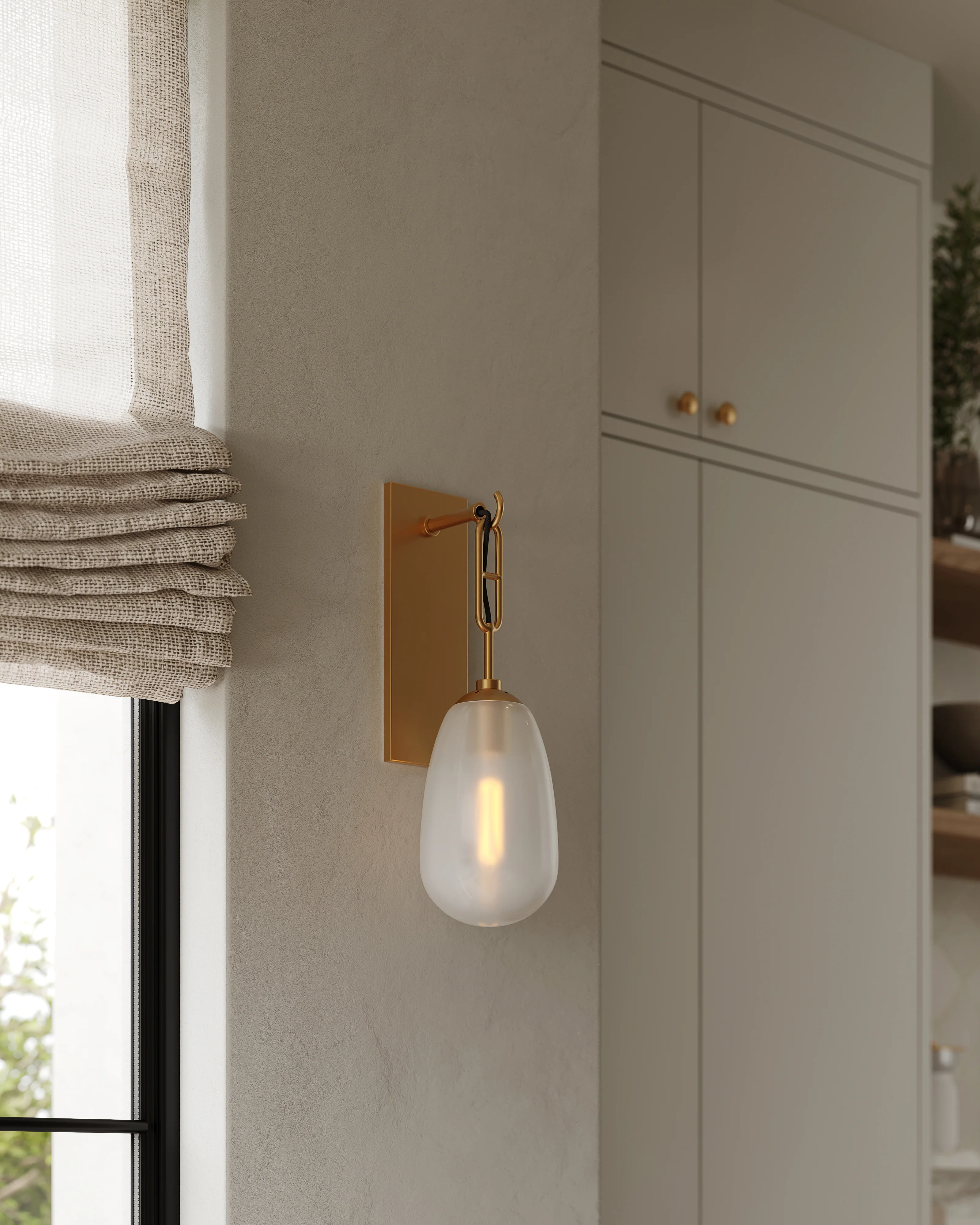 Runa Wall Sconce In Aged Brass - Image 4