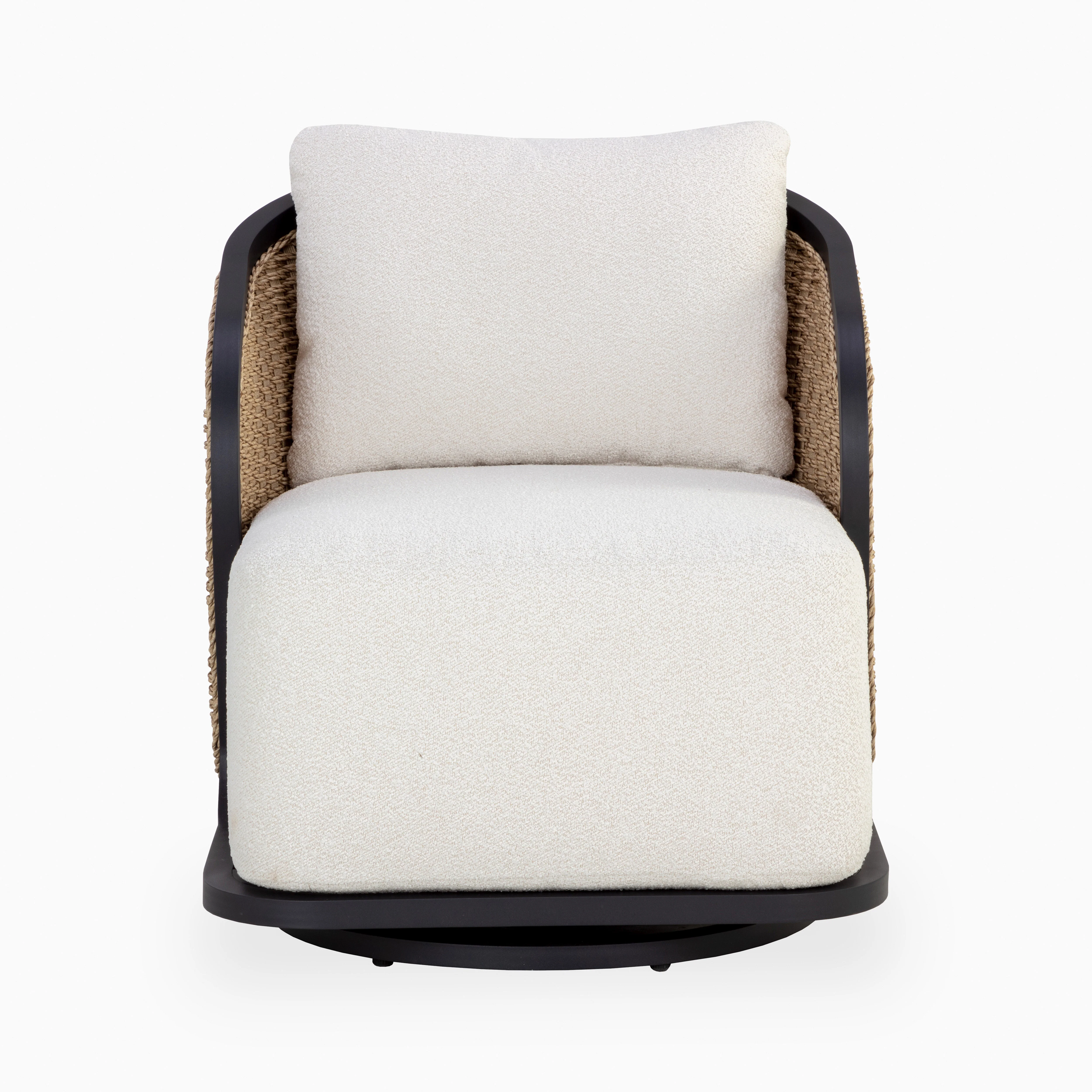 Sabine Outdoor Swivel Chair in Cream - Image 2