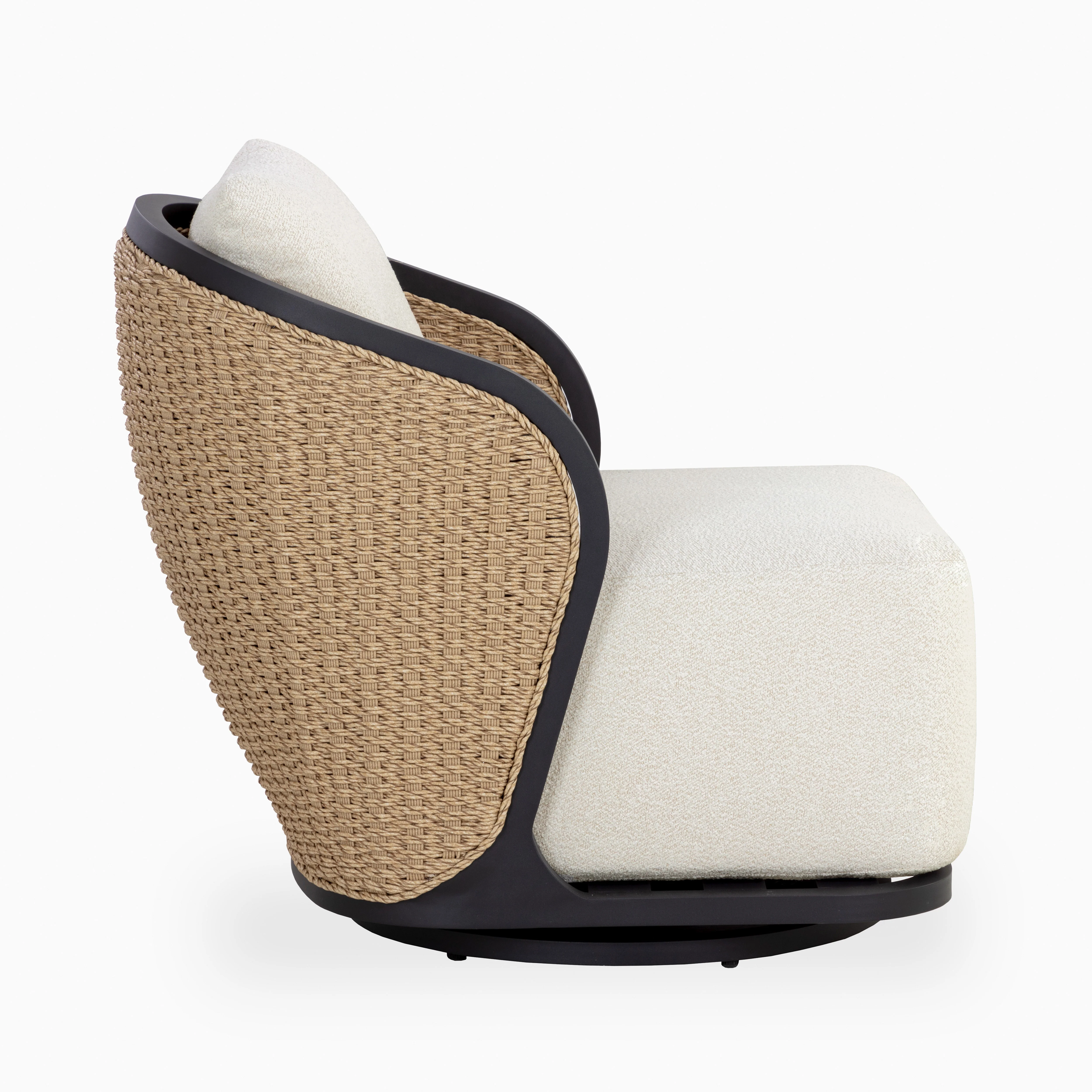 Sabine Outdoor Swivel Chair in Cream - Image 4