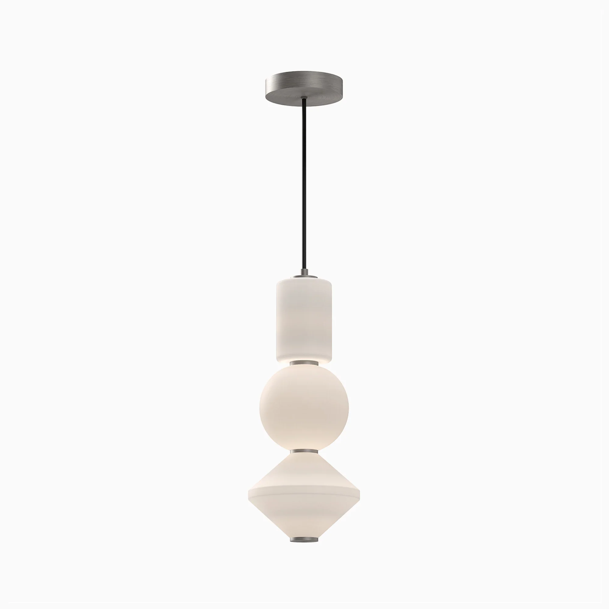 Sadie 8" LED Pendant in Brushed Nickel/Opal Matte Glass