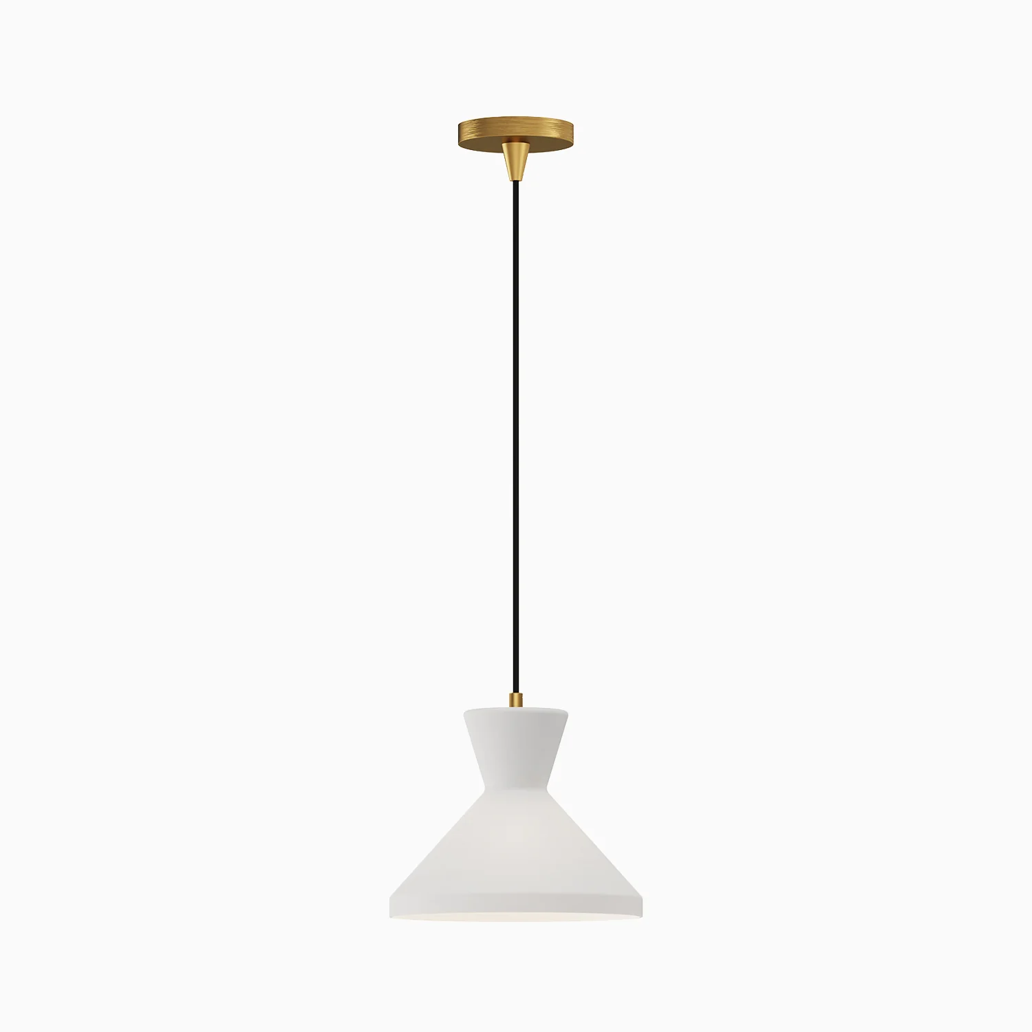 Sally 10" 1 Light Pendant in Aged Gold/Opal Glass