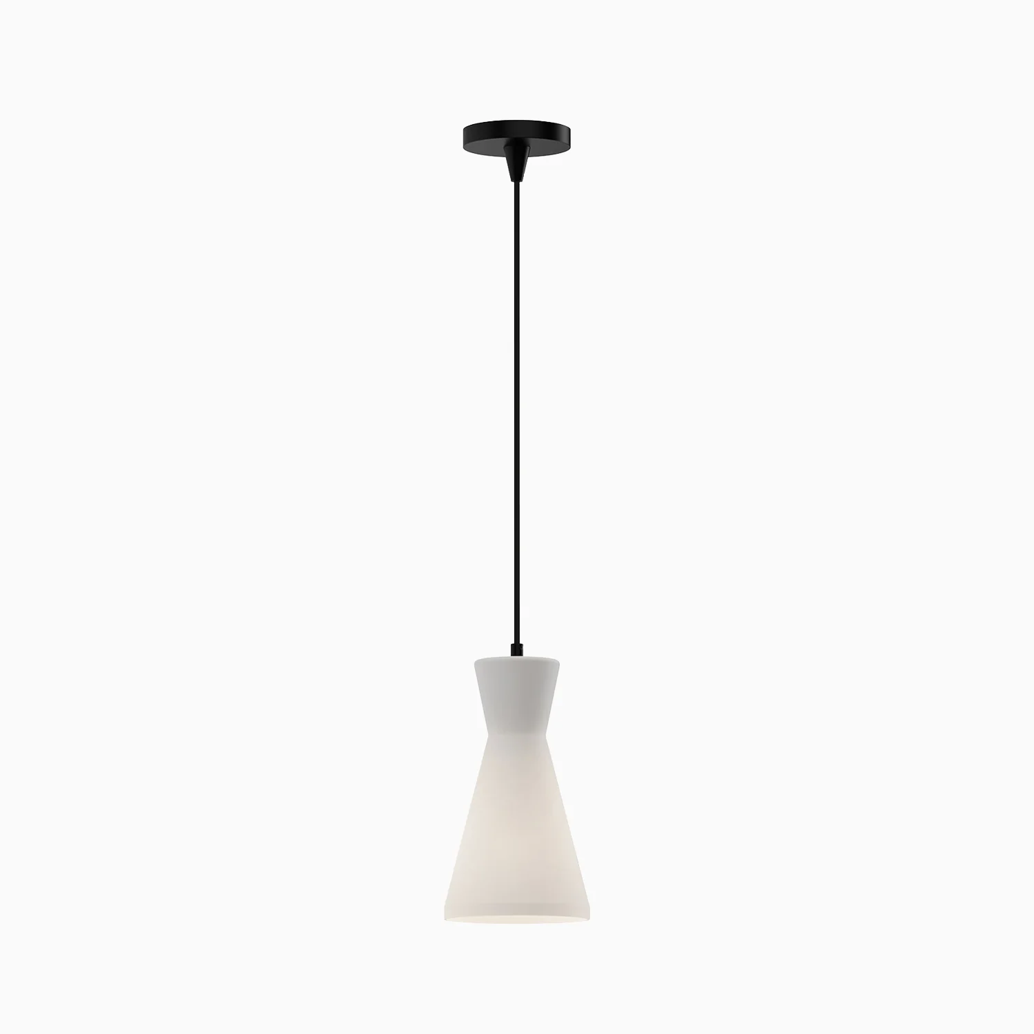 Sally 6" 1 Light Pendant in Matte Black/Opal Glass