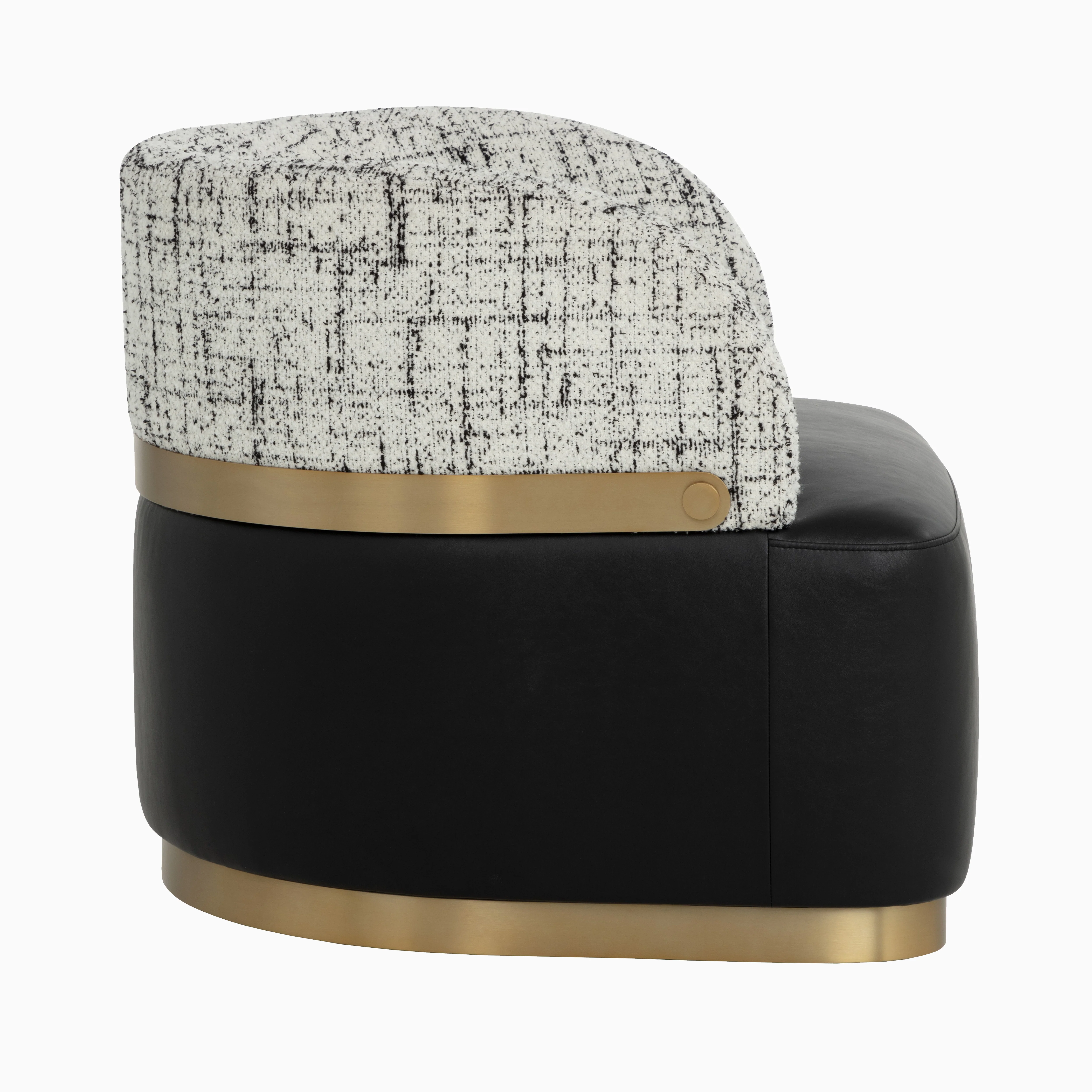 Salvaris Swivel Lounge Chair in Black - Image 5