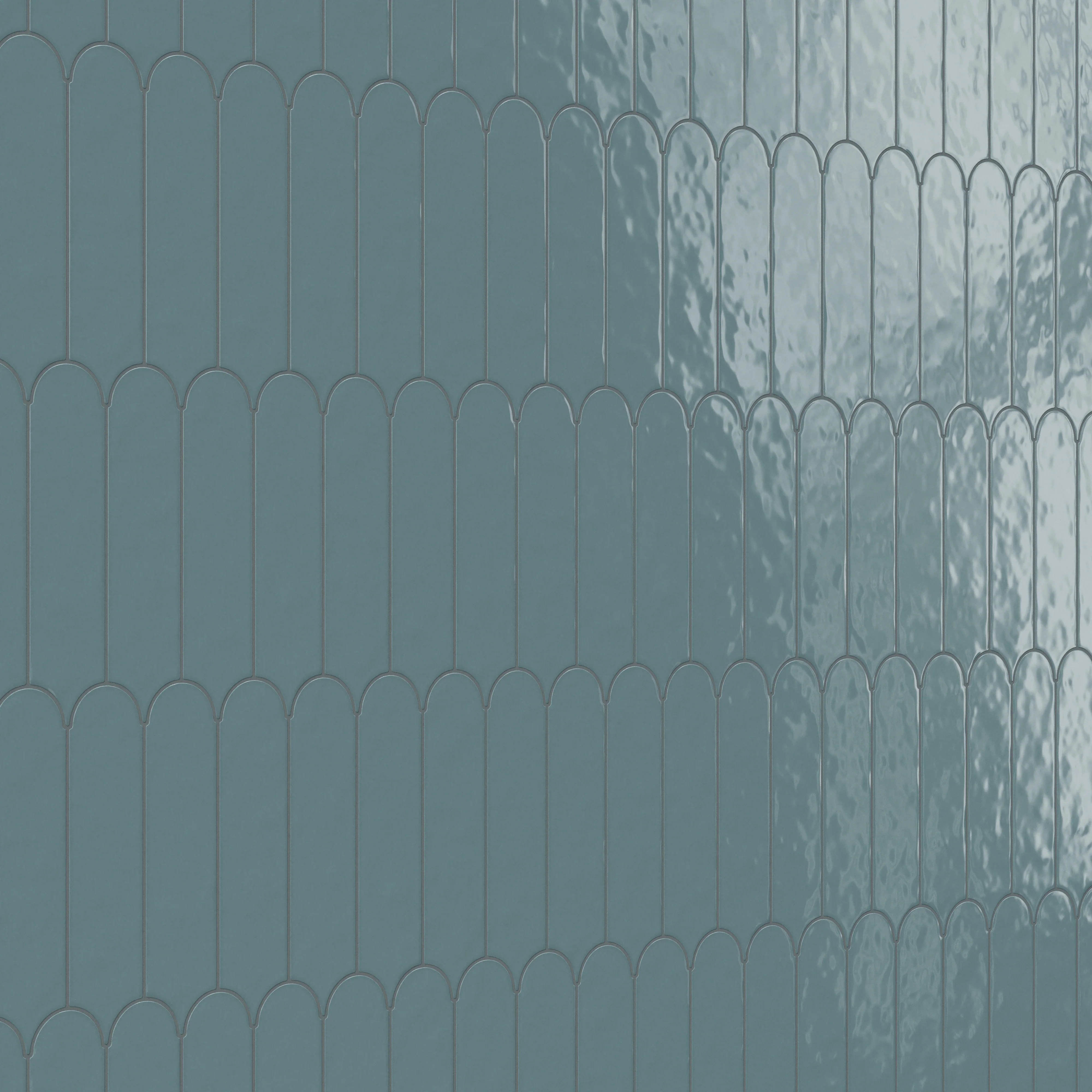 Sarina 3x12 Glossy Ceramic Fishscale Tile in Lake - Image 4