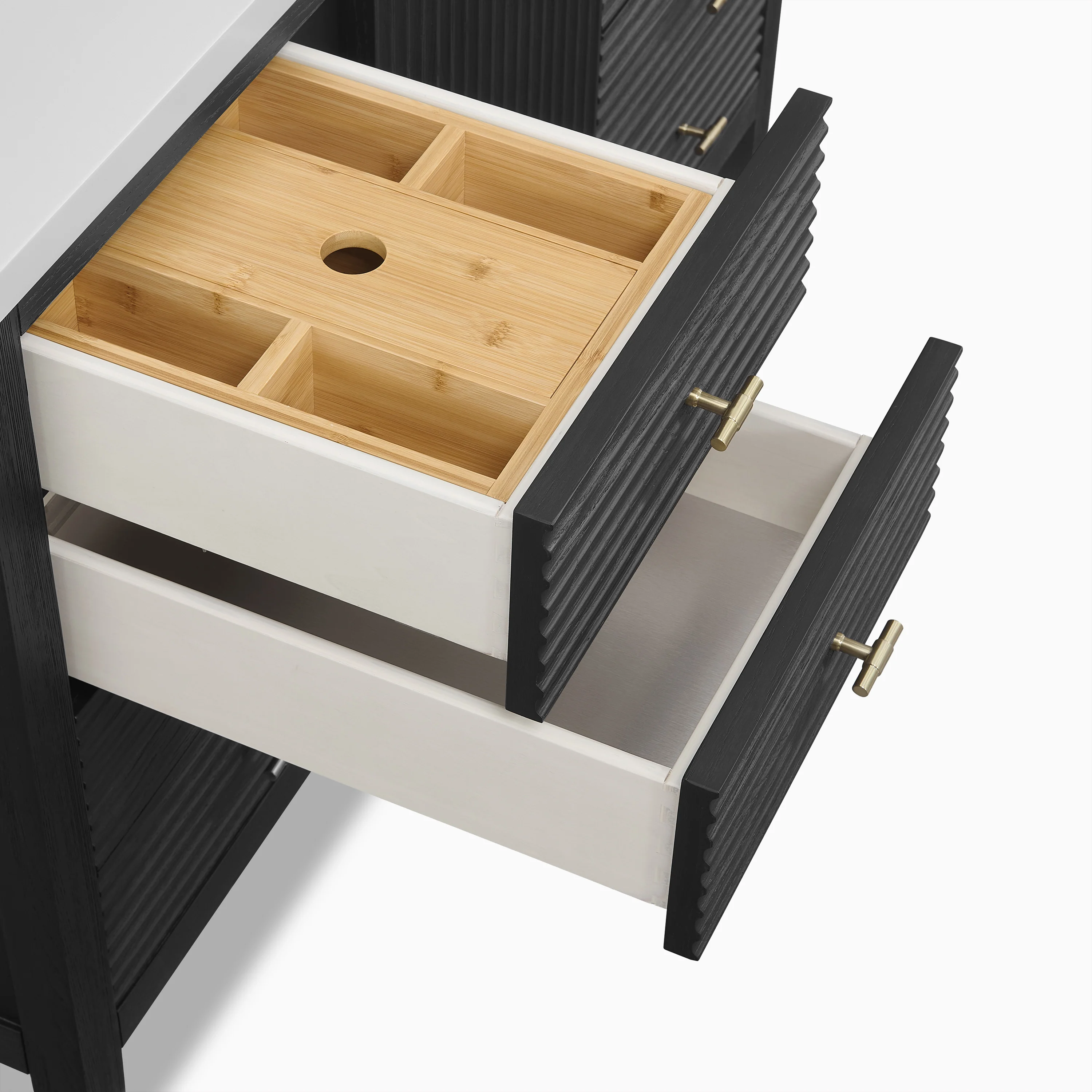 Sasha 48" Single Vanity in Carbon Oak with 3 cm White Zeus Quartz Top - Image 6
