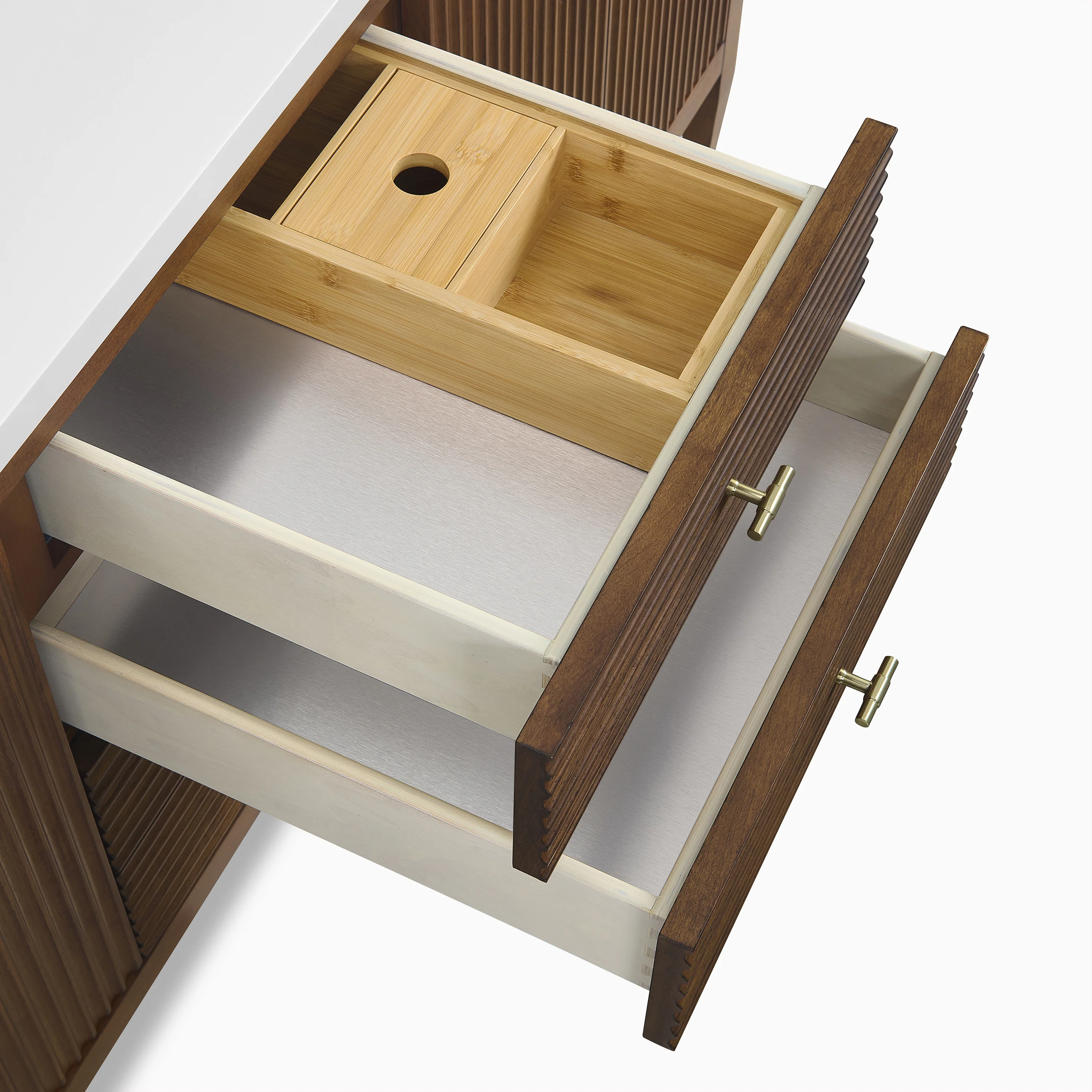 Sasha 72" Double Vanity in Mid Century Walnut with 3 cm White Zeus Quartz Top - Image 7