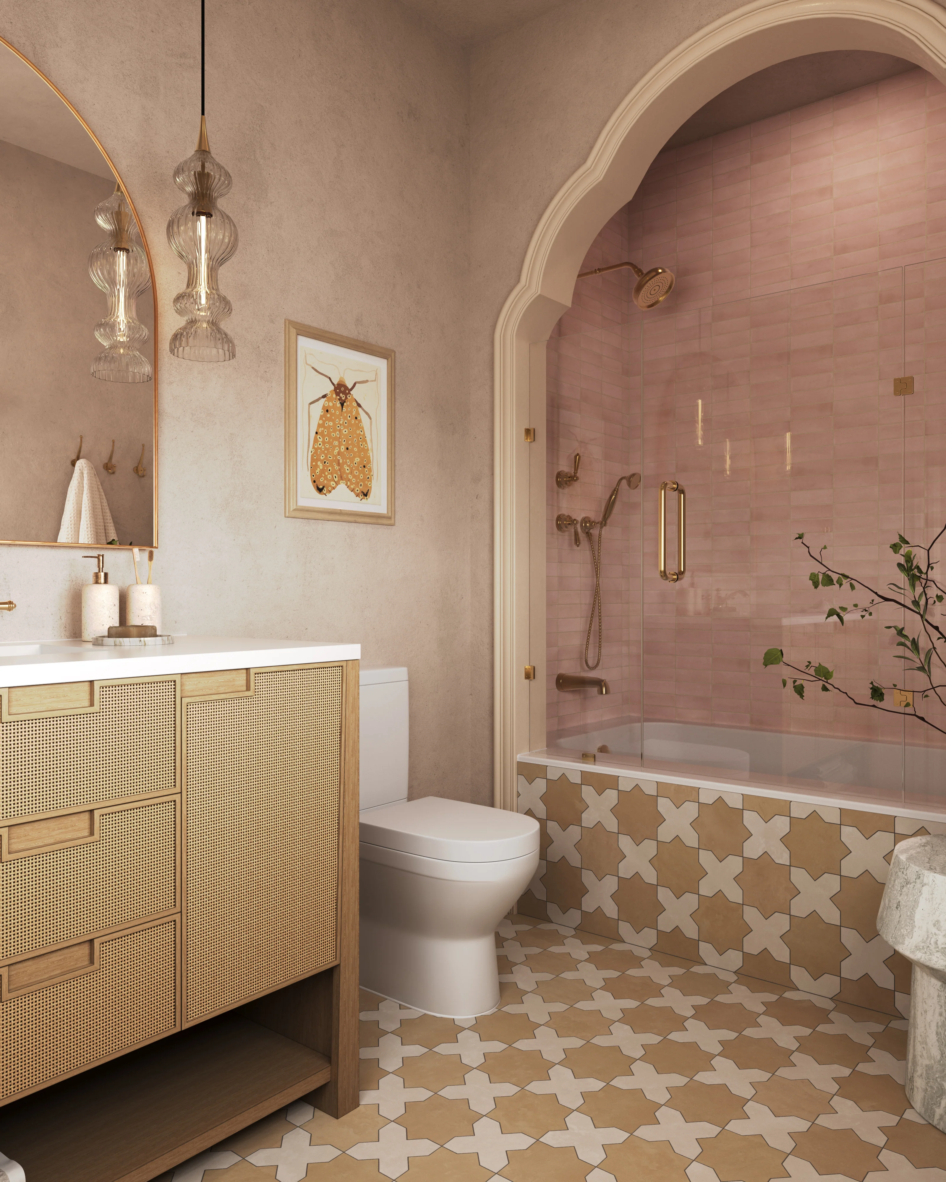 Satine Pendant In Aged Brass Clear - Image 5