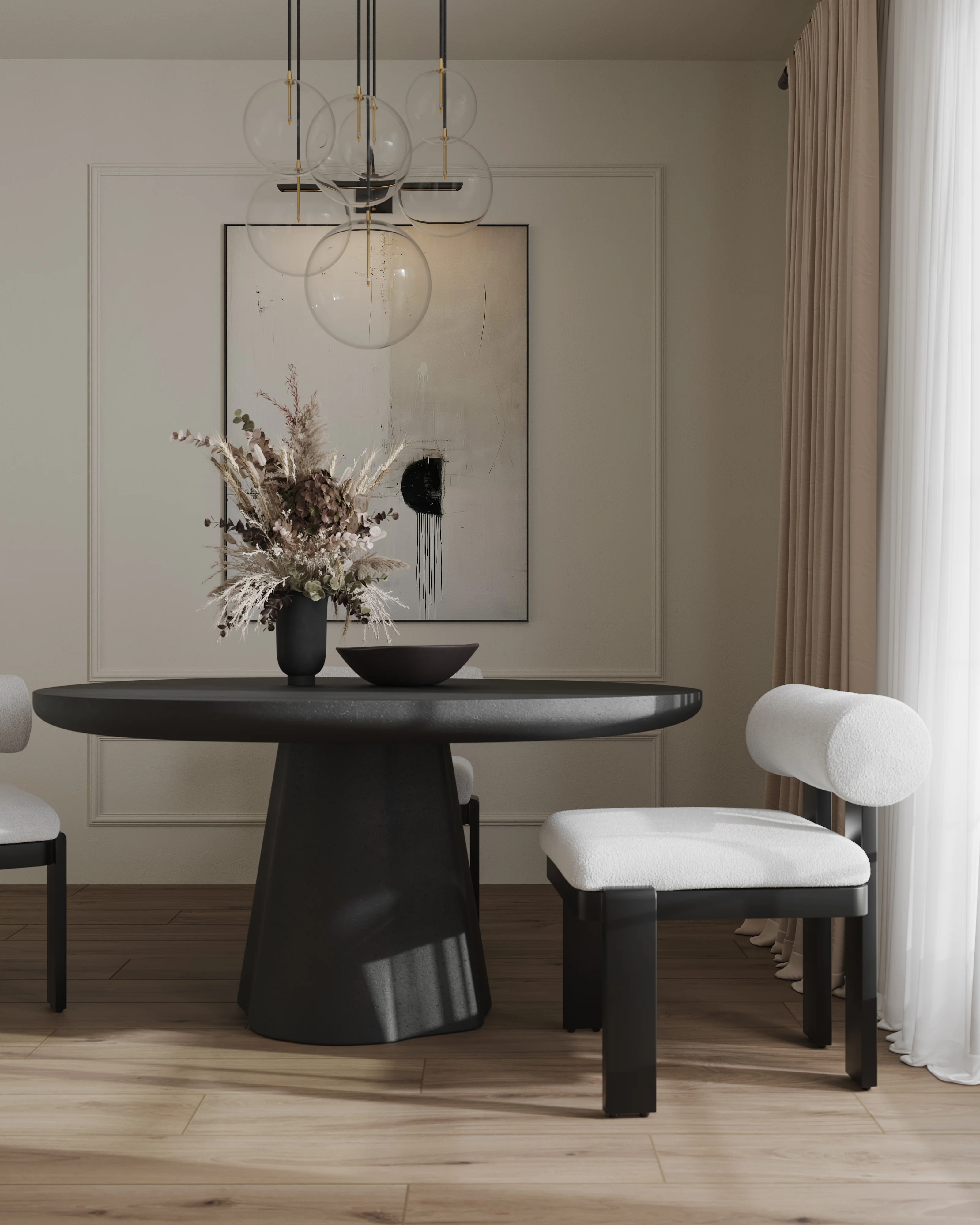 Selena 55" Outdoor Dining Table in Black - Image 6