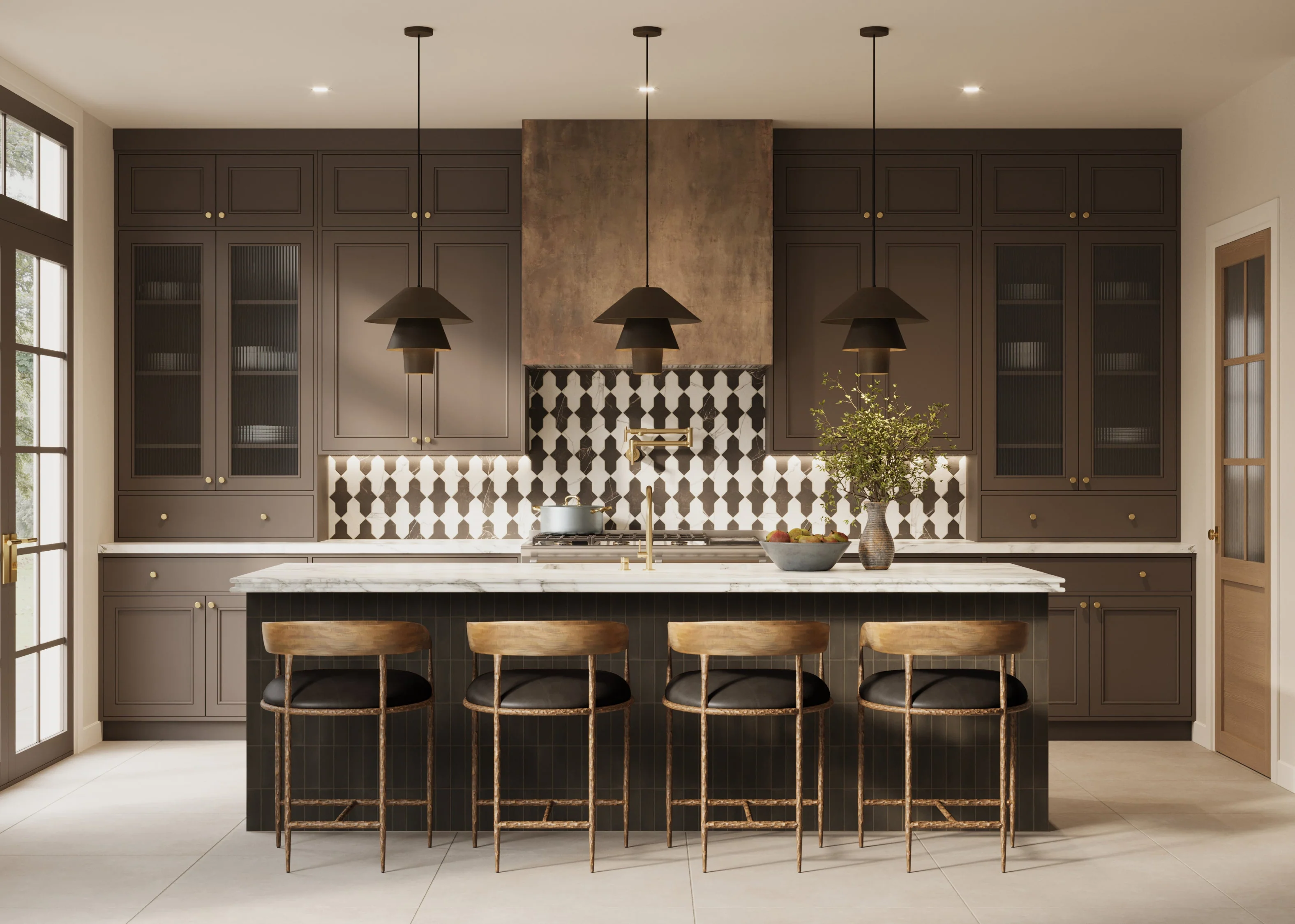 Shaffer Counter Stool in Charcoal Black Leather - Image 10