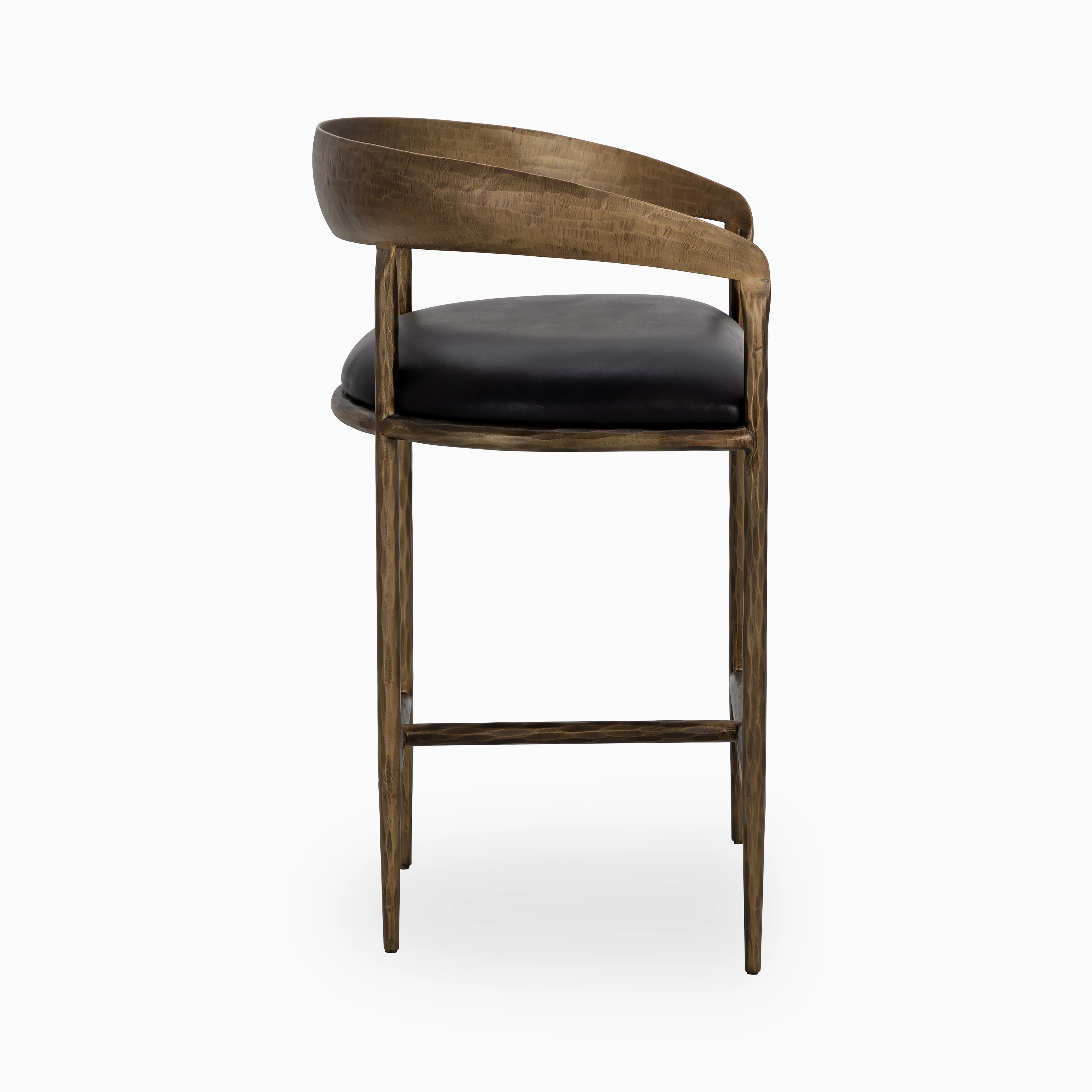 Shaffer Counter Stool in Charcoal Black Leather - Image 4