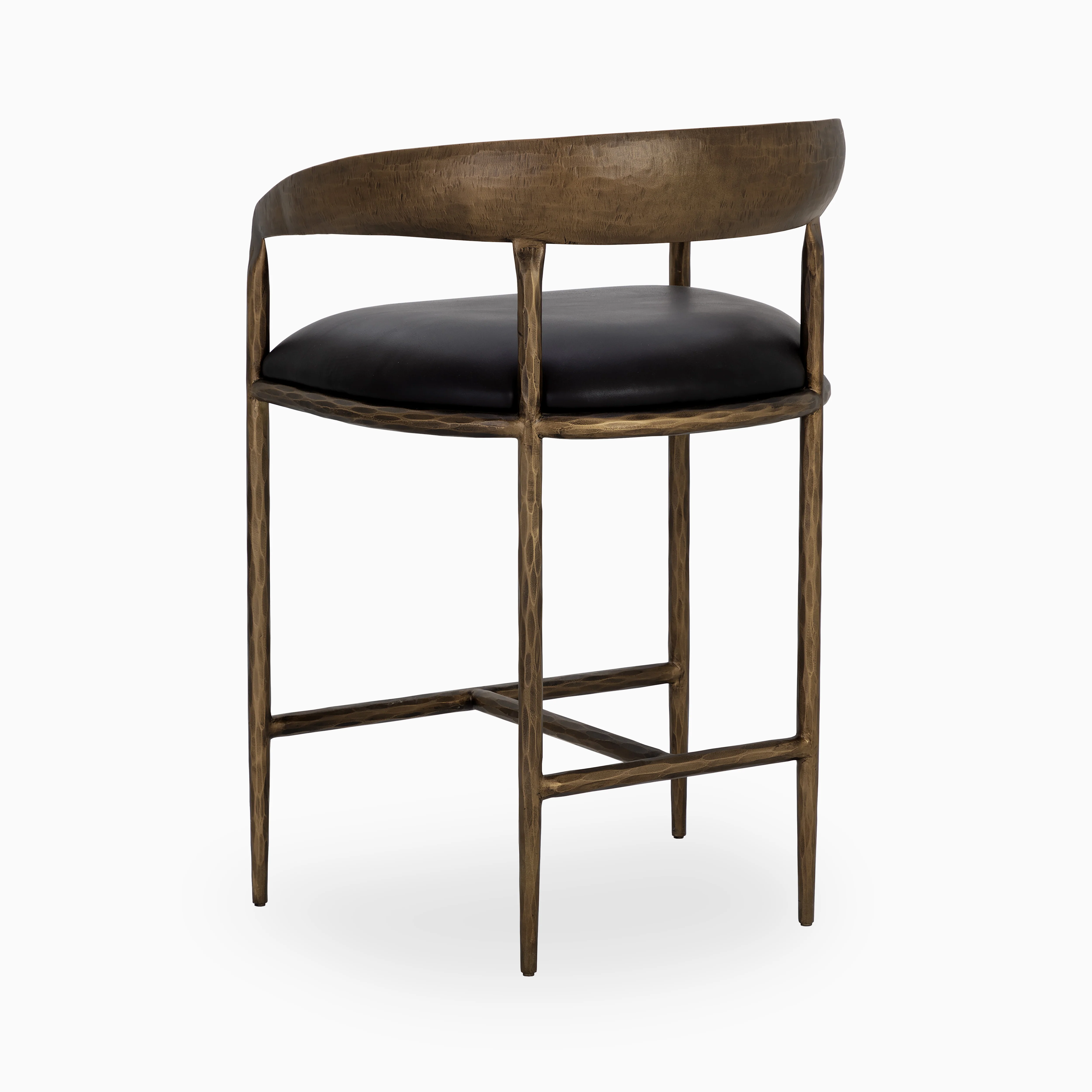 Shaffer Counter Stool in Charcoal Black Leather - Image 5