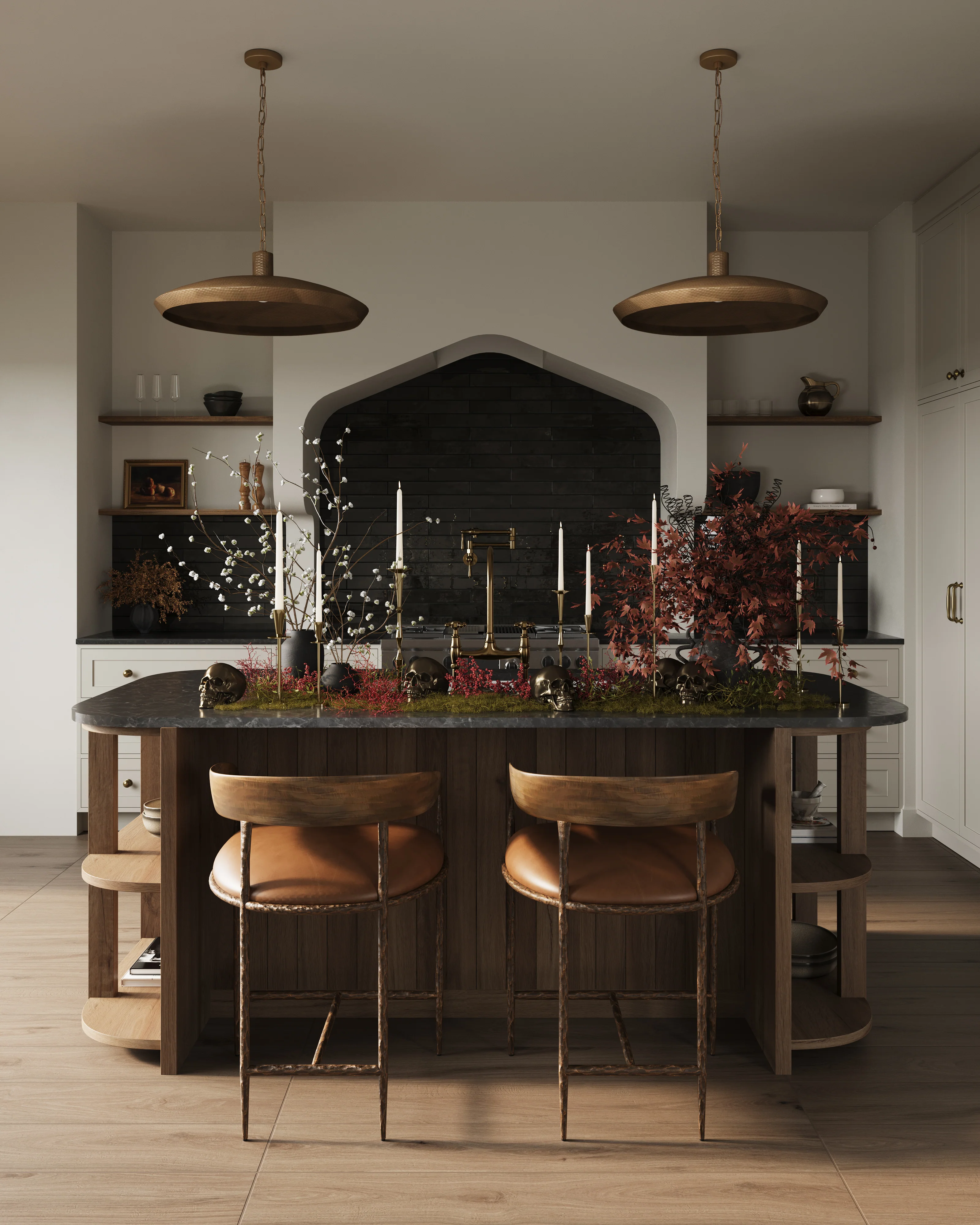 Shaffer Counter Stool in Charcoal Black Leather - Image 9
