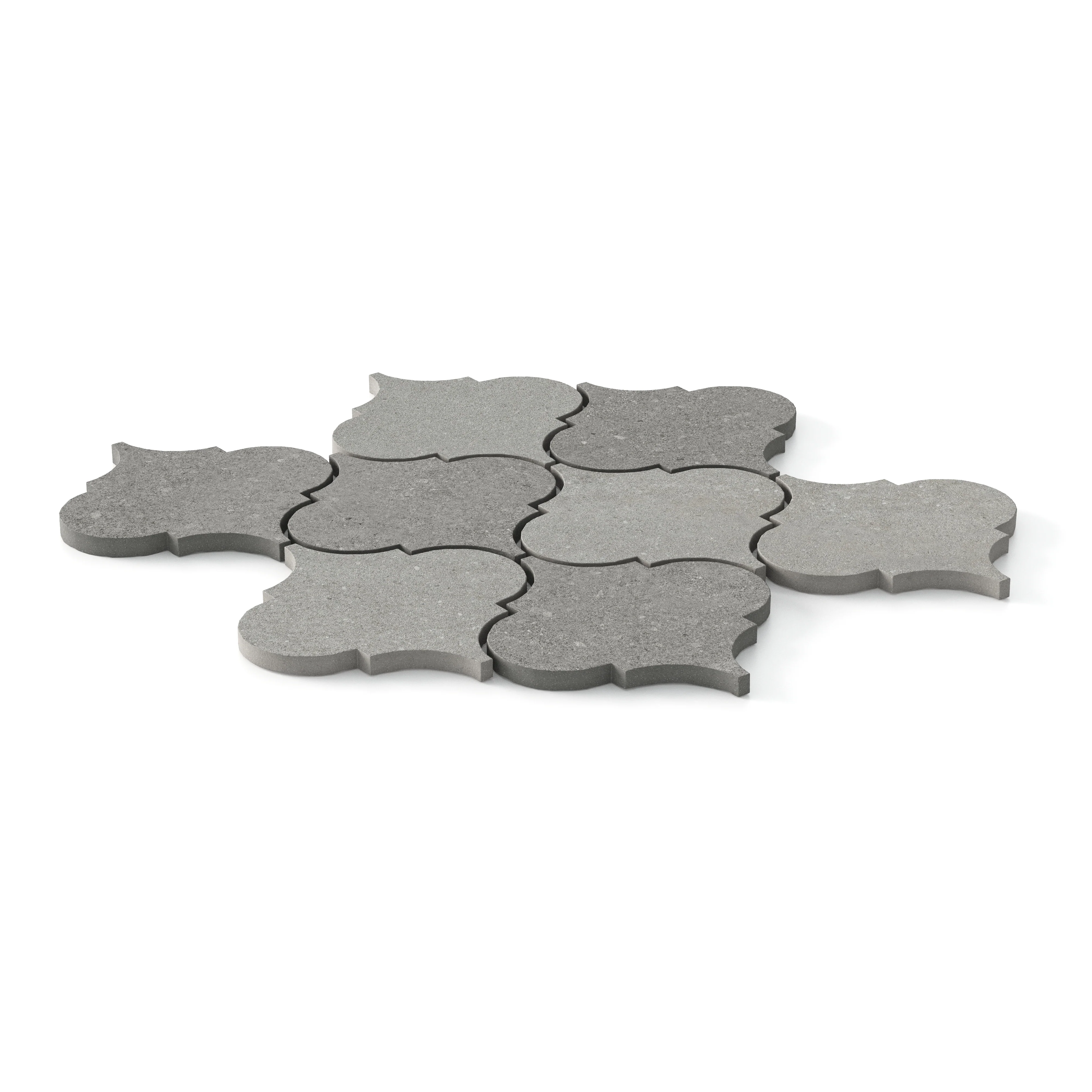 Shea 12x14.5 Matte Porcelain Arabesque Mosaic Tile in Cool Blend - Image 3