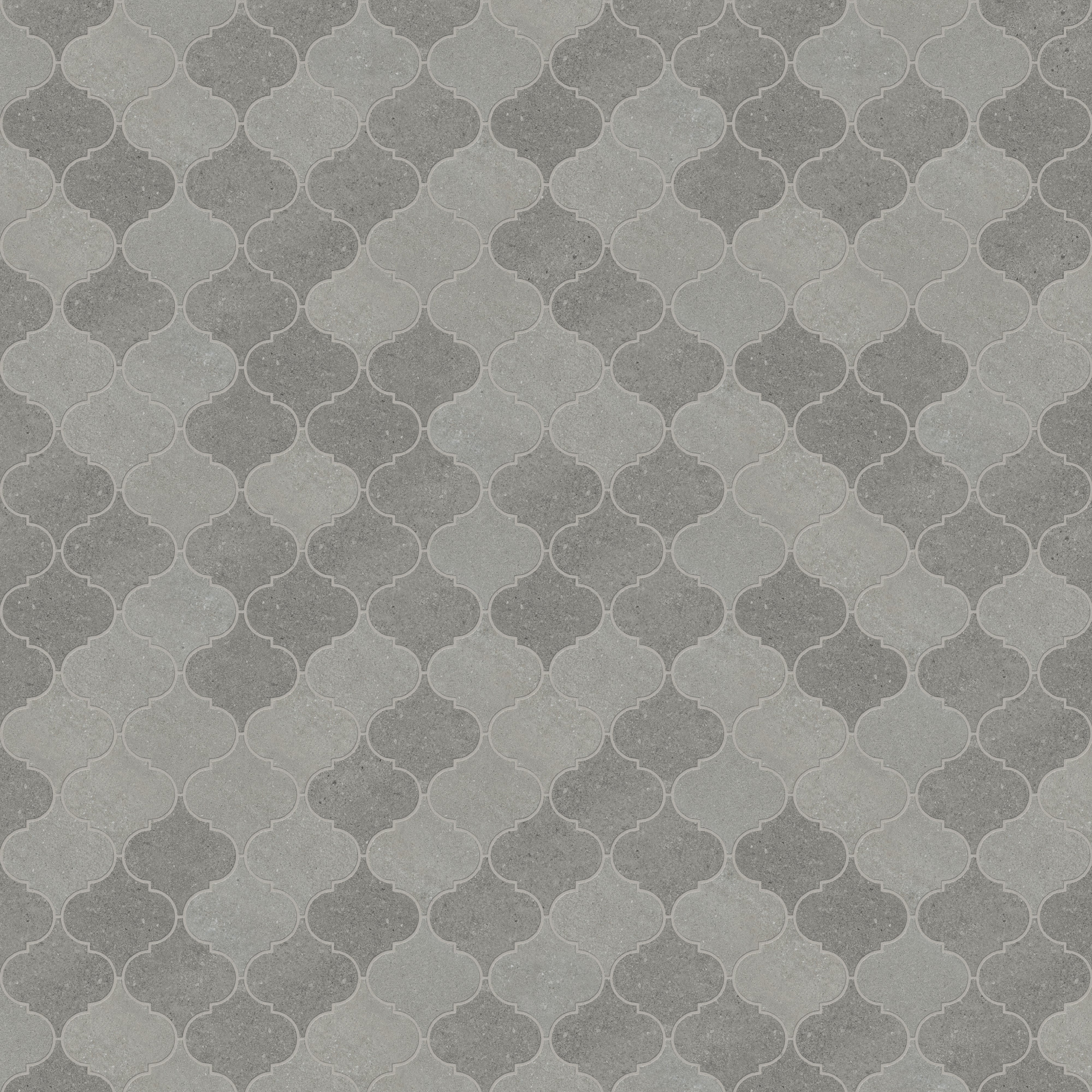Shea 12x14.5 Matte Porcelain Arabesque Mosaic Tile in Cool Blend - Image 5
