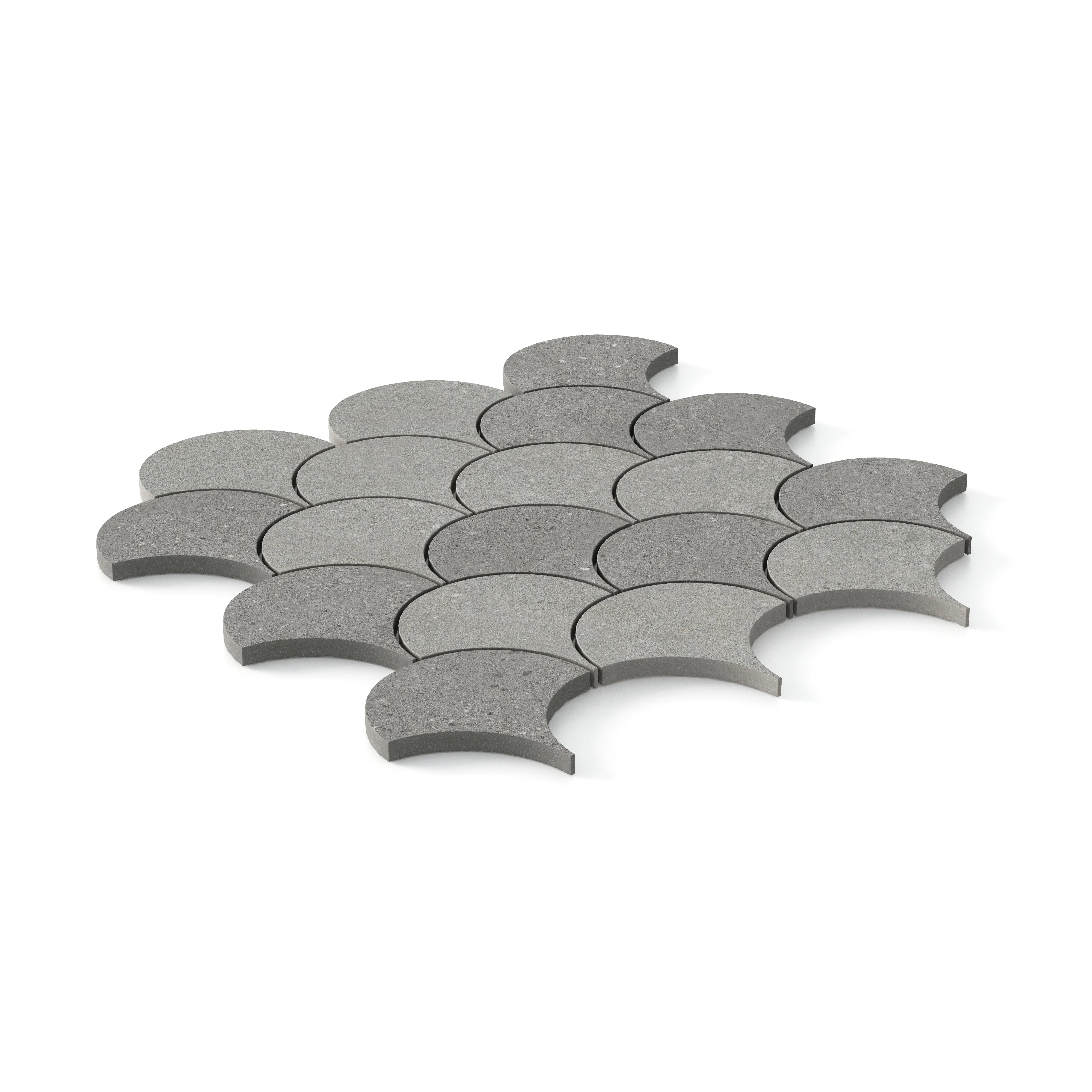 Shea 13.7x14.5 Matte Porcelain Wave Mosaic Tile in Cool Blend - Image 3