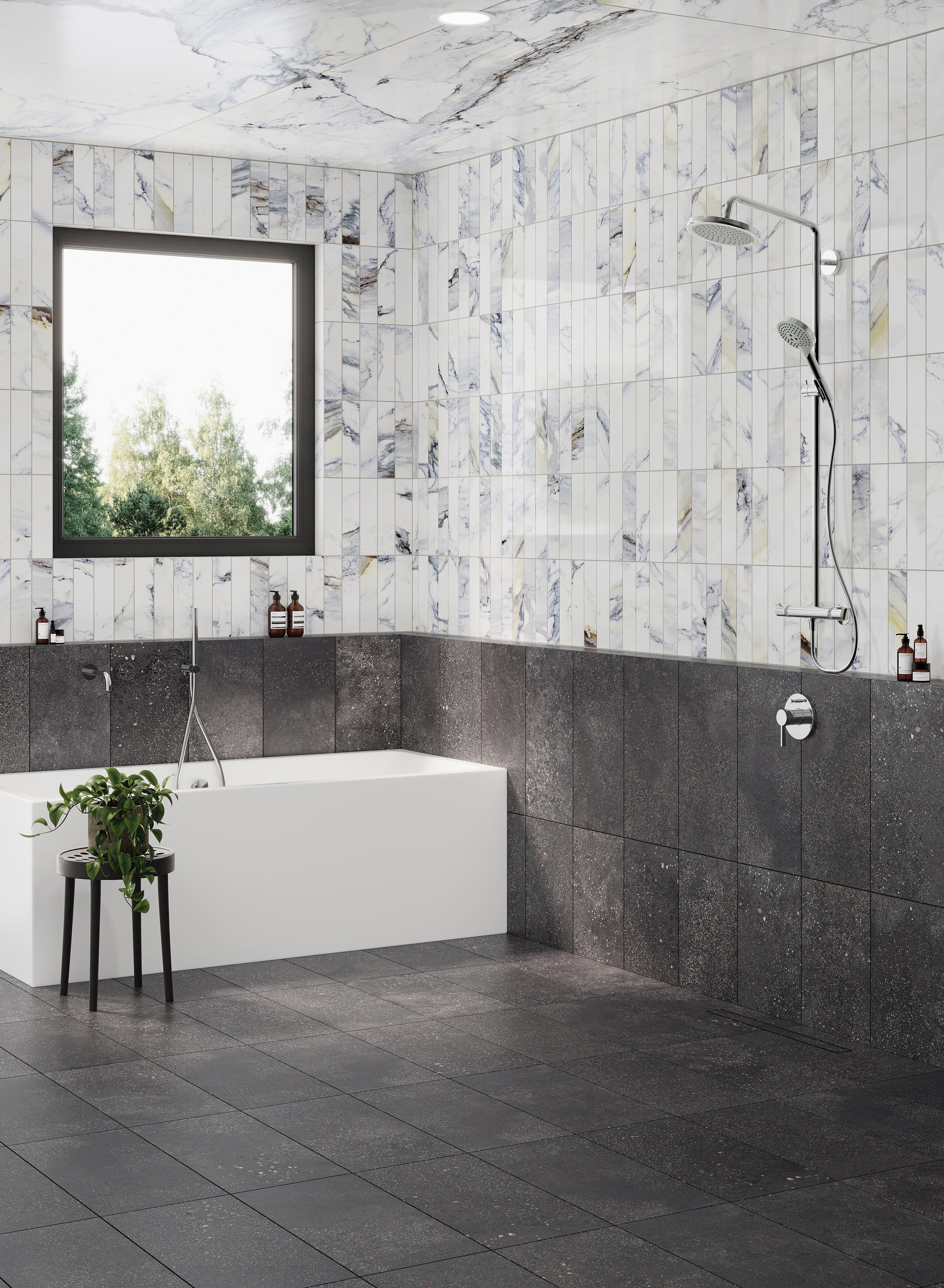 Sloane 12x24 Matte Porcelain Tile in Charcoal - Image 2