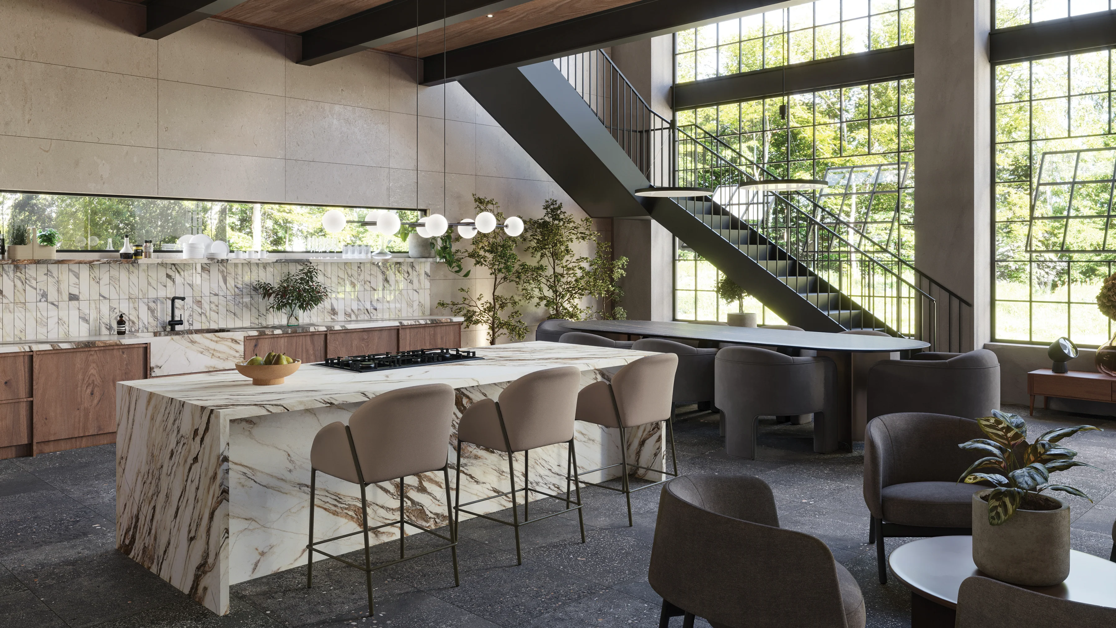 Sloane 24x24 Matte Porcelain Tile in Charcoal - Image 9