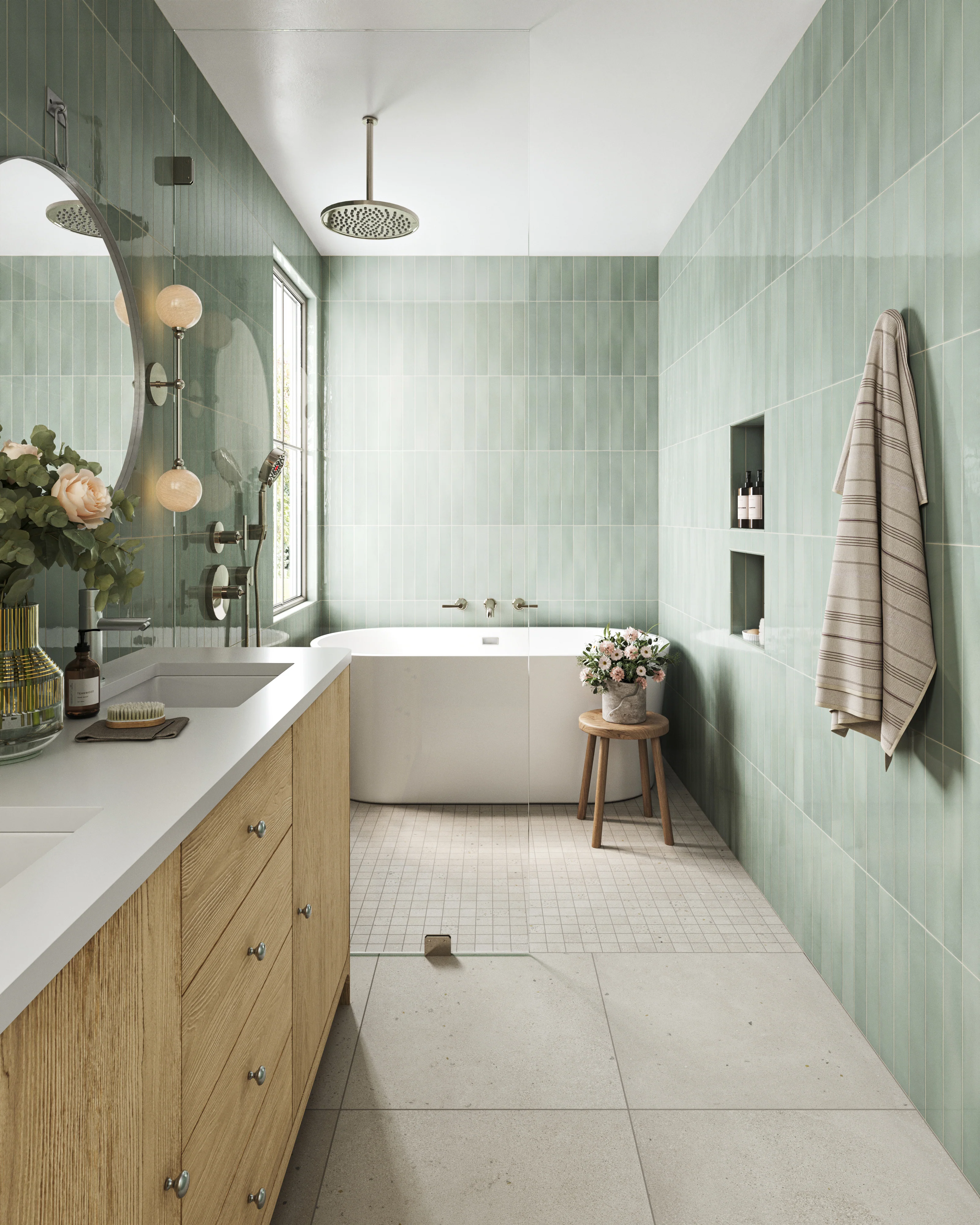 Sloane 24x24 Matte Porcelain Tile in Pearl - Image 9