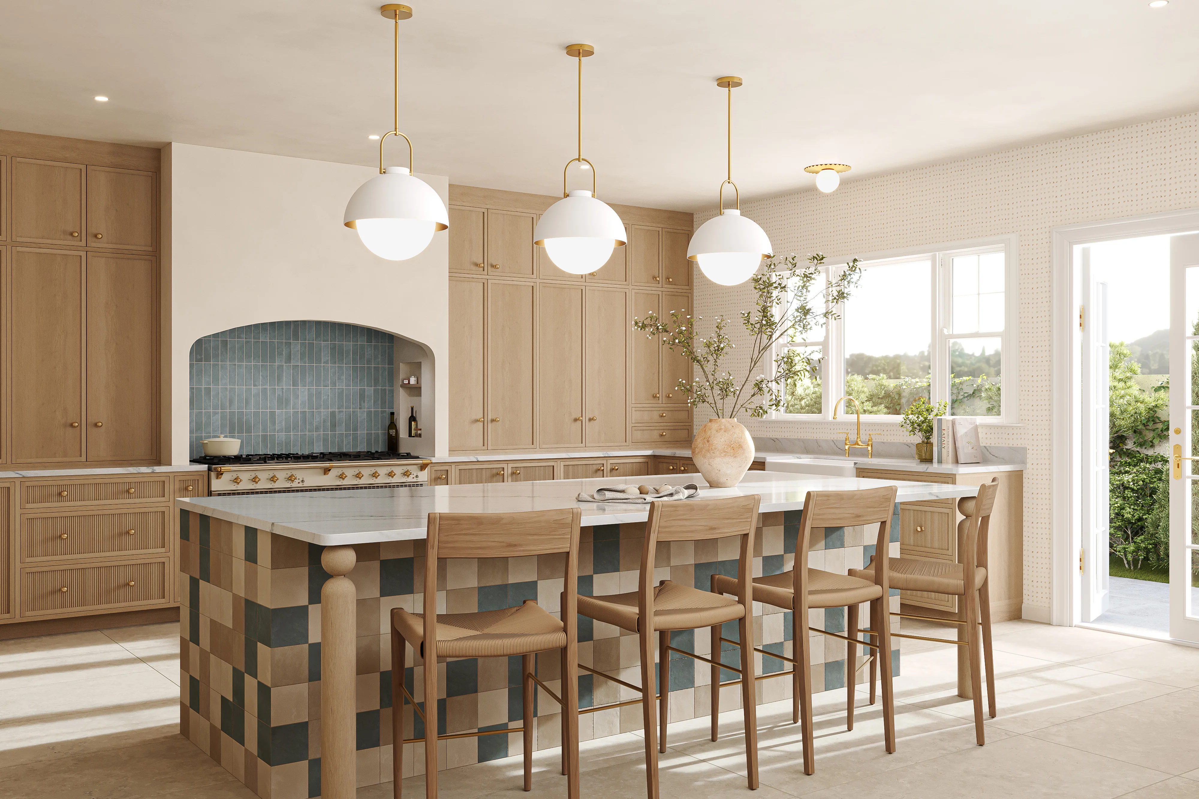 Somerset Wallpaper in Tan I, 52" x 132" - Image 5