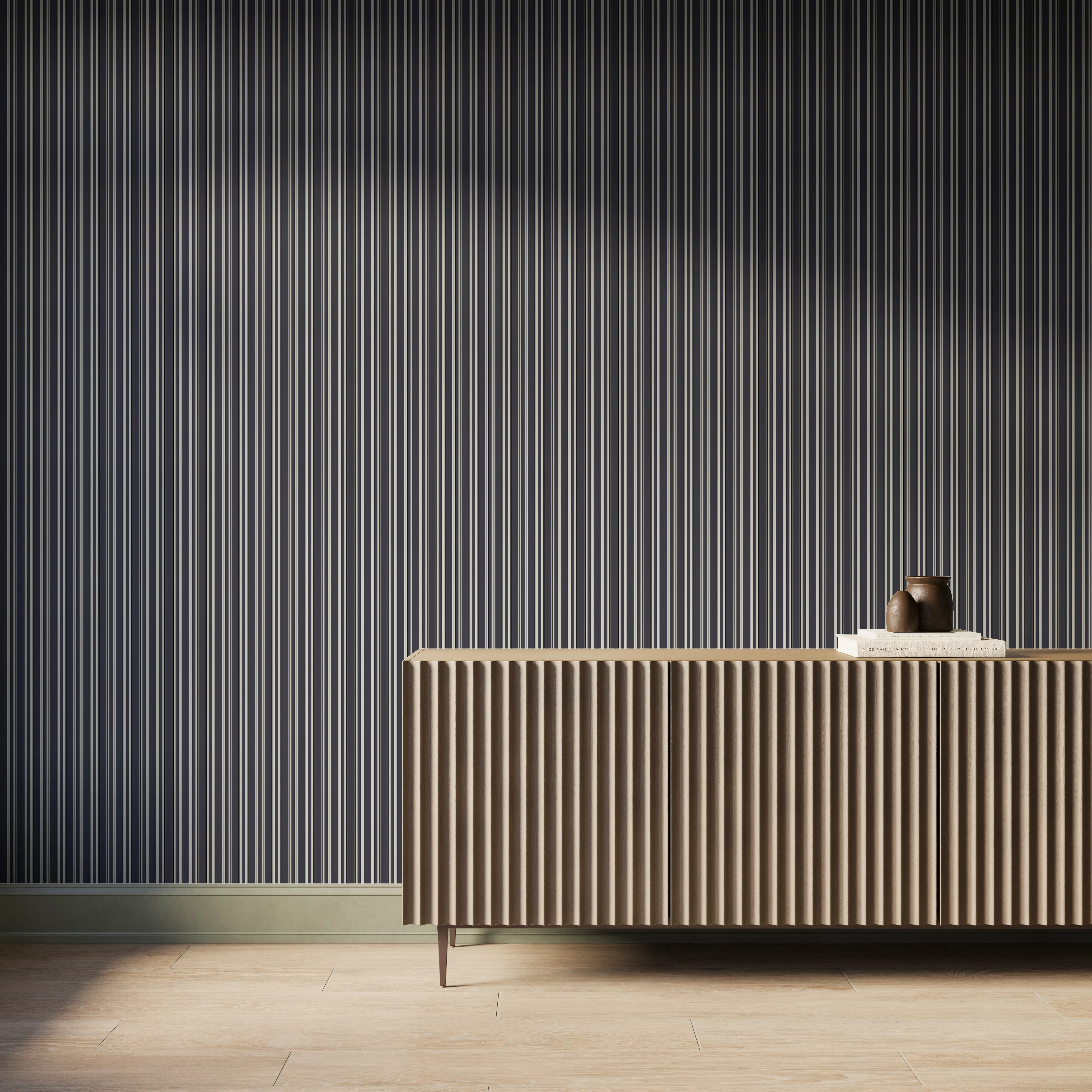 Suffolk Wallpaper in Black I, 52" x 132" - Image 2