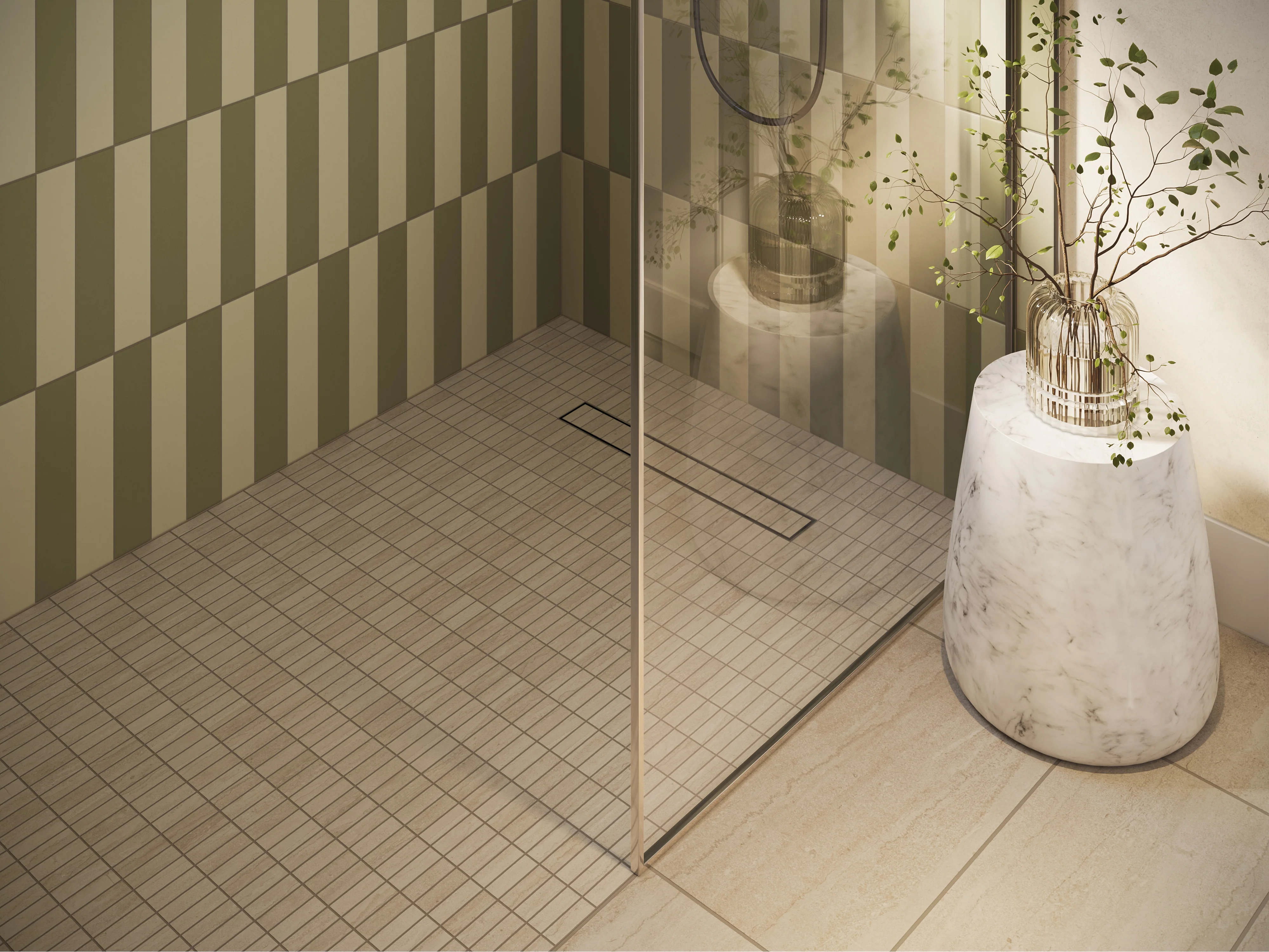 Tatum 1x3 Matte Porcelain Mosaic Tile in Vein-Cut Sand - Image 2
