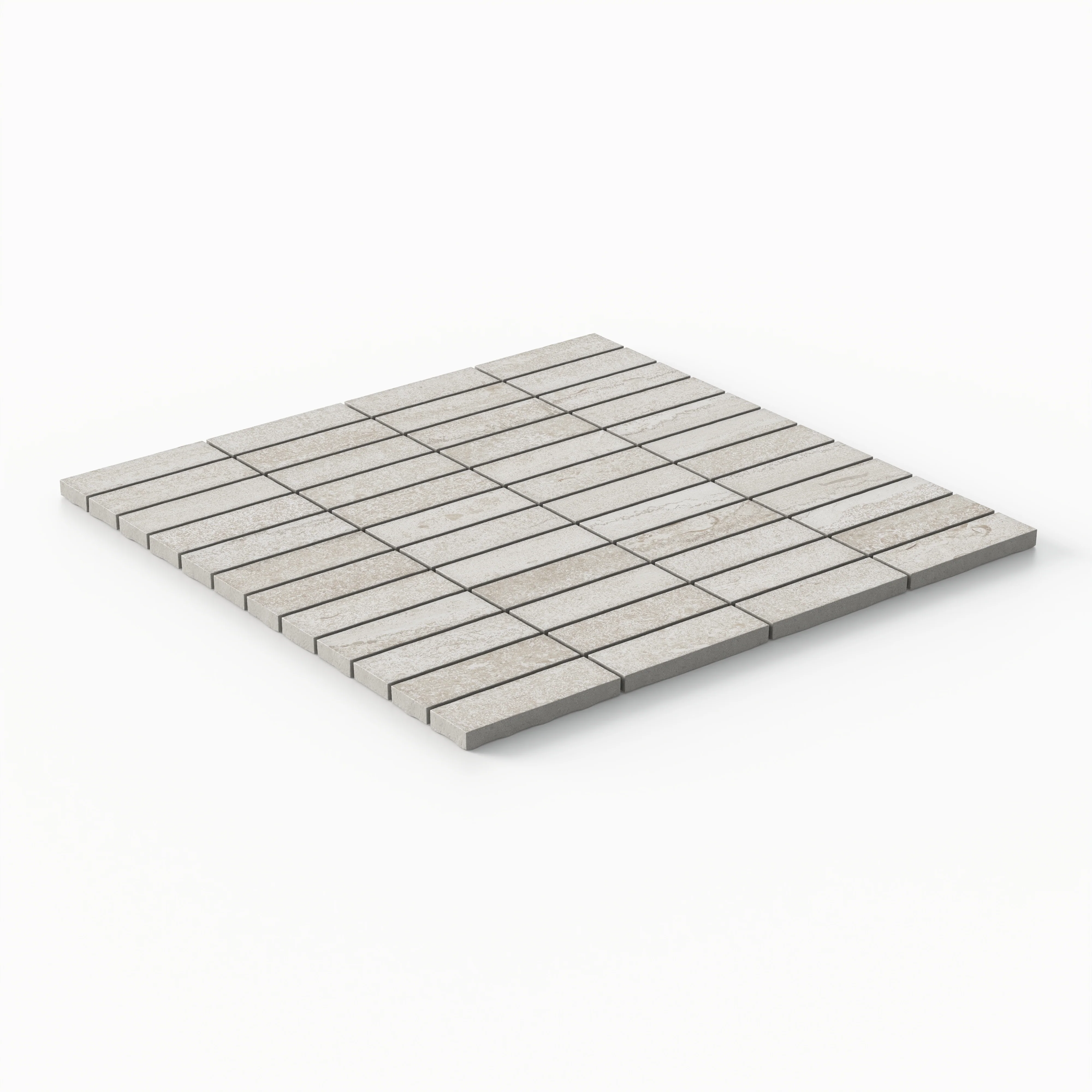 Tatum 1x3 Matte Porcelain Mosaic Tile in Vein-Cut Sand - Image 3