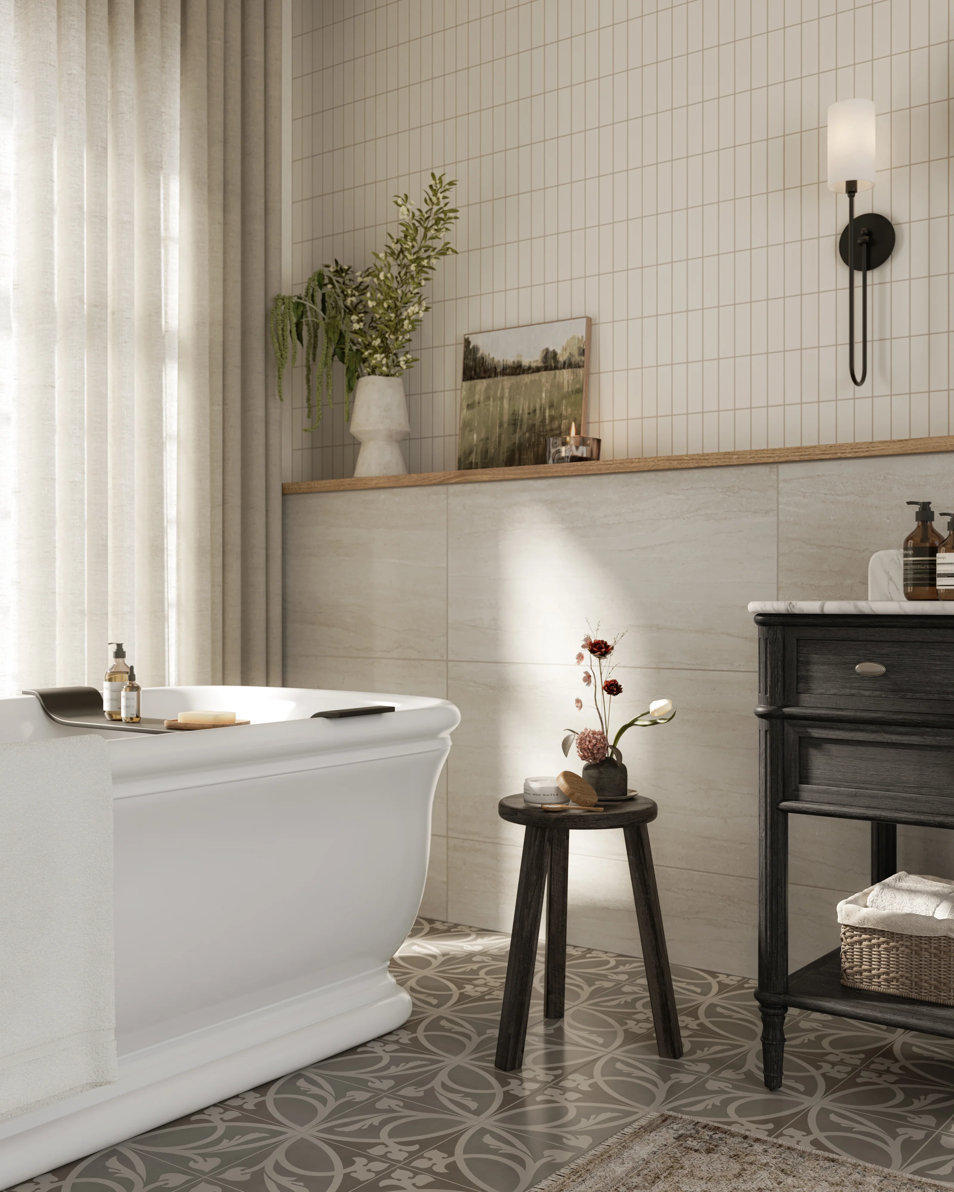 Tatum 24x48 Matte Porcelain Tile in Vein-Cut Sand - Image 10